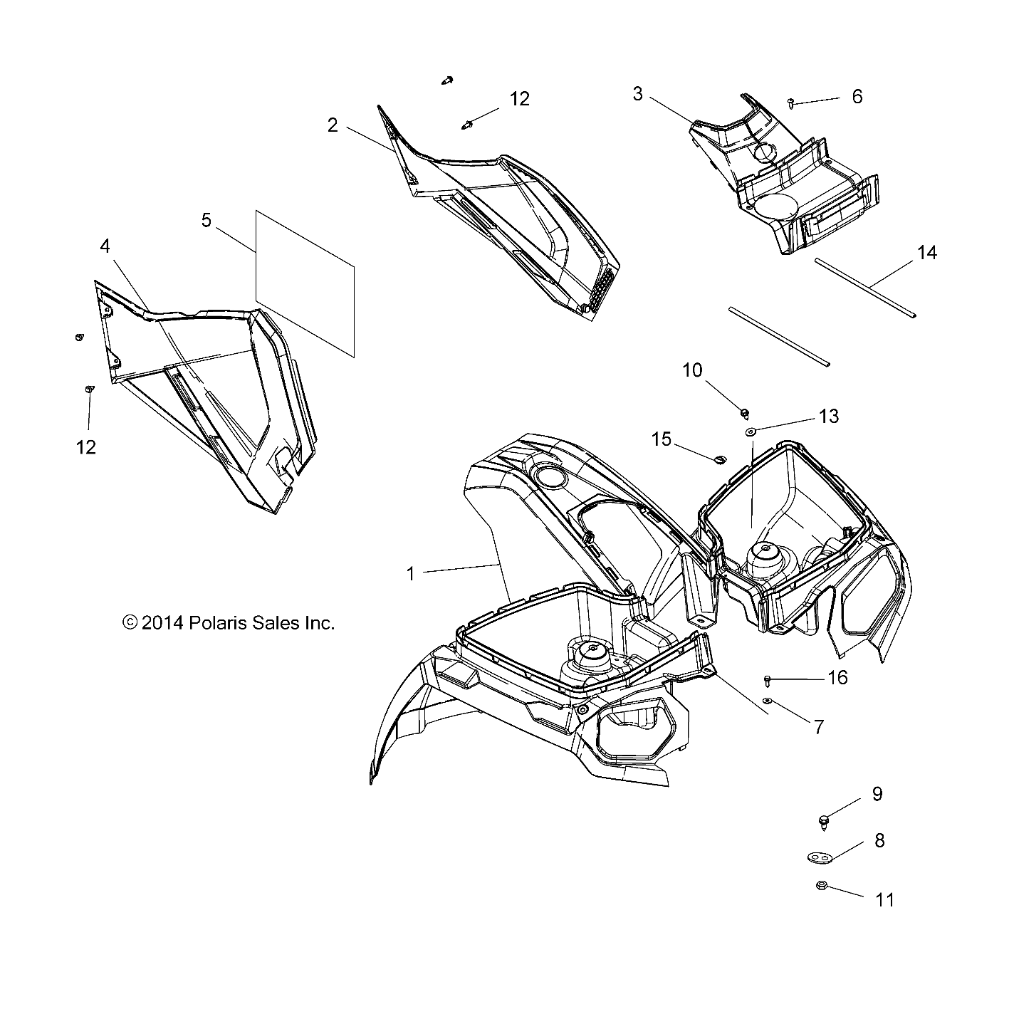 CARROSSERIE CABINE AVANT ET SIDE PANELS POUR HAWKEYE 325 2X4 2015