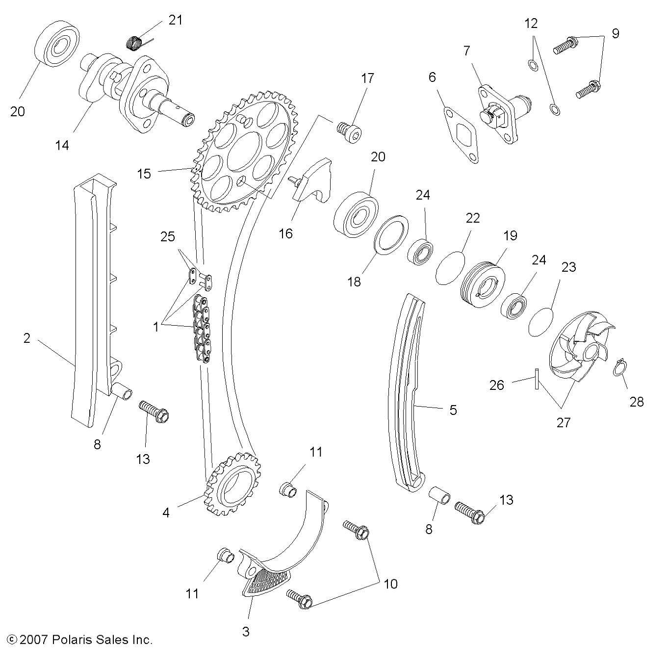 MOTEUR DISTRIBUTION POUR OUTLAW 525 S 2008