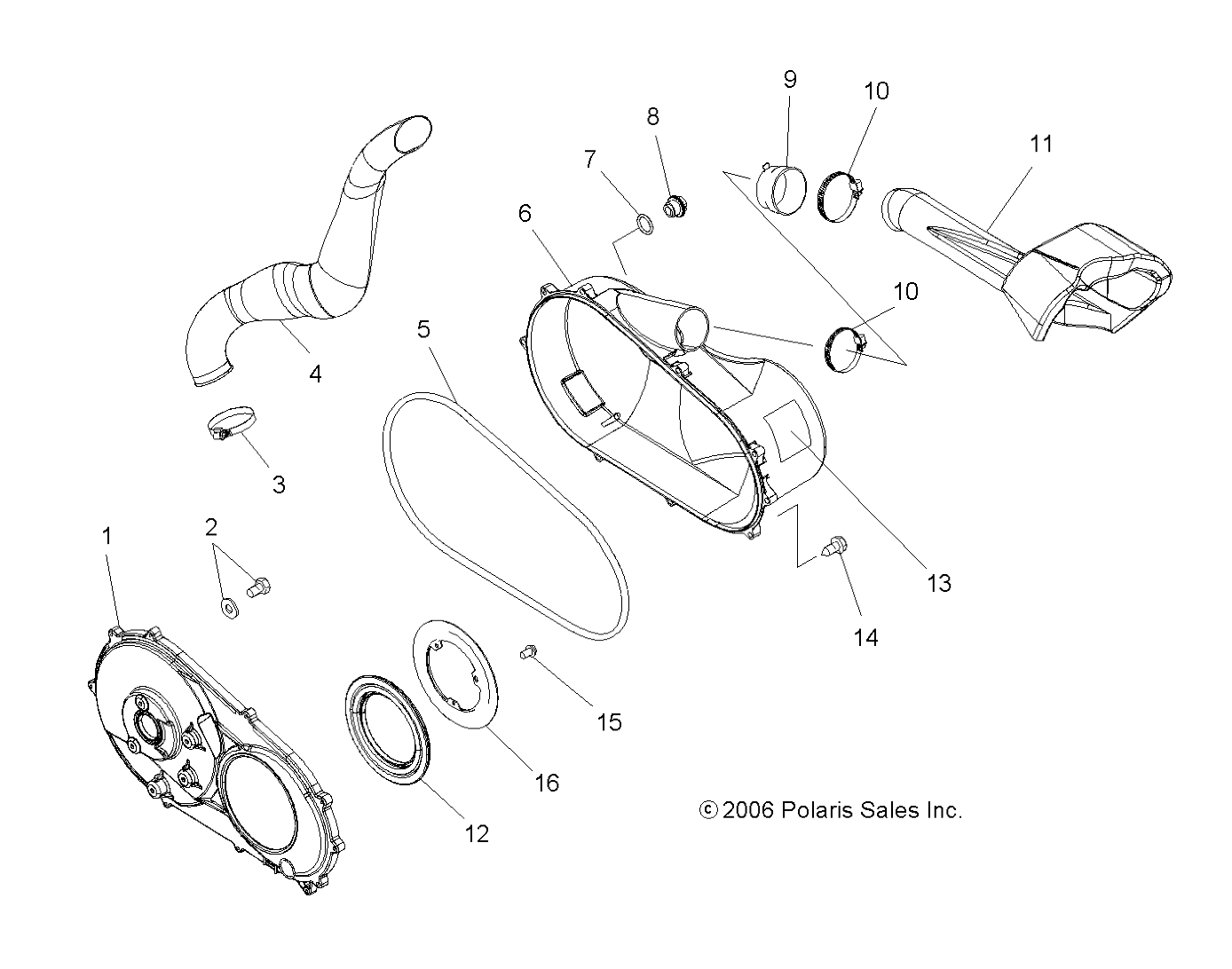 TRANSMISSION CARTER DEMBRAYAGE POUR SPORTSMAN X2 500 EFI QUAD 2007