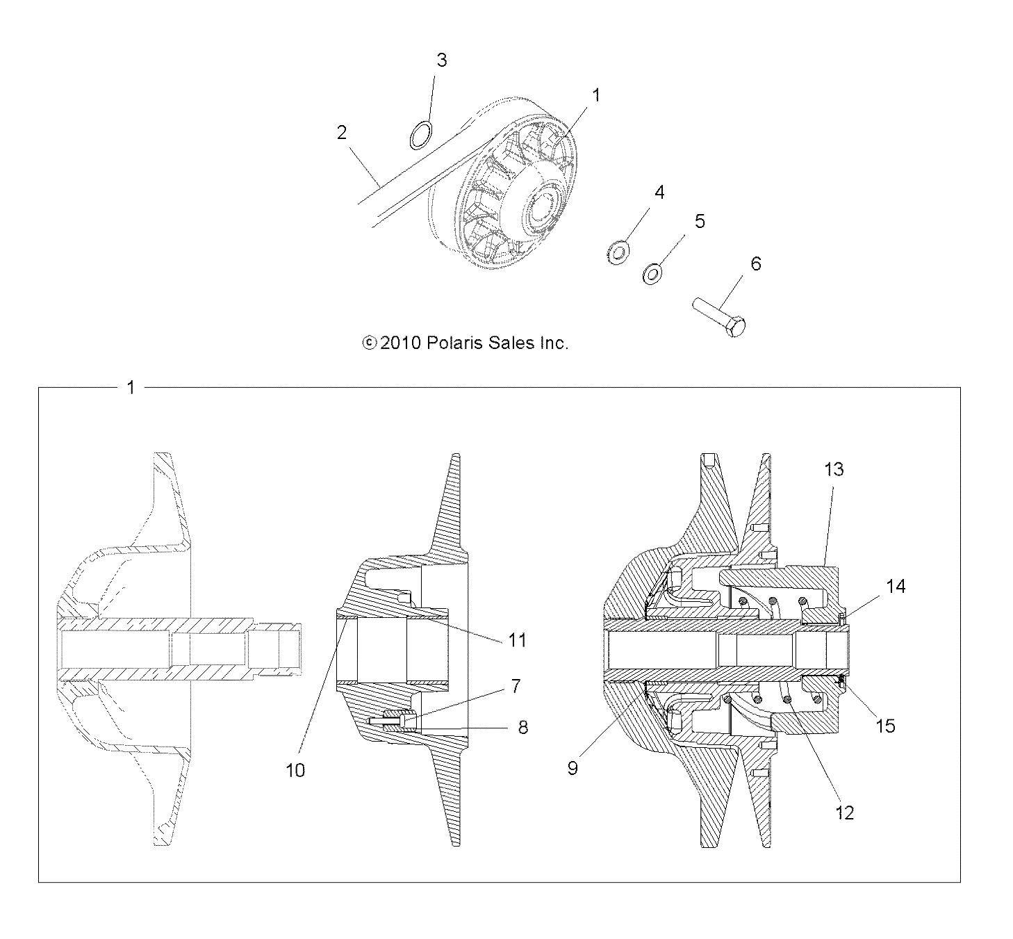 TRANSMISSION EMBRAYAGE SECONDAIRE POUR SPORTSMAN 400 HO 4X4SE 2014