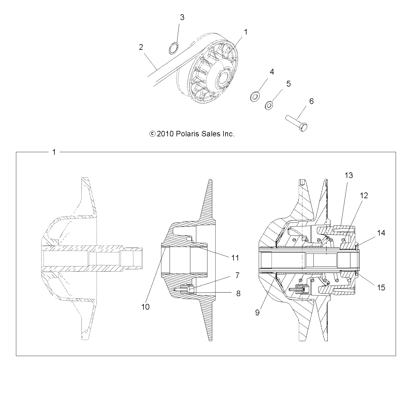 TRANSMISSION EMBRAYAGE SECONDAIRE POUR SPORTSMAN TOURING 570 EFI EPS MD 2016