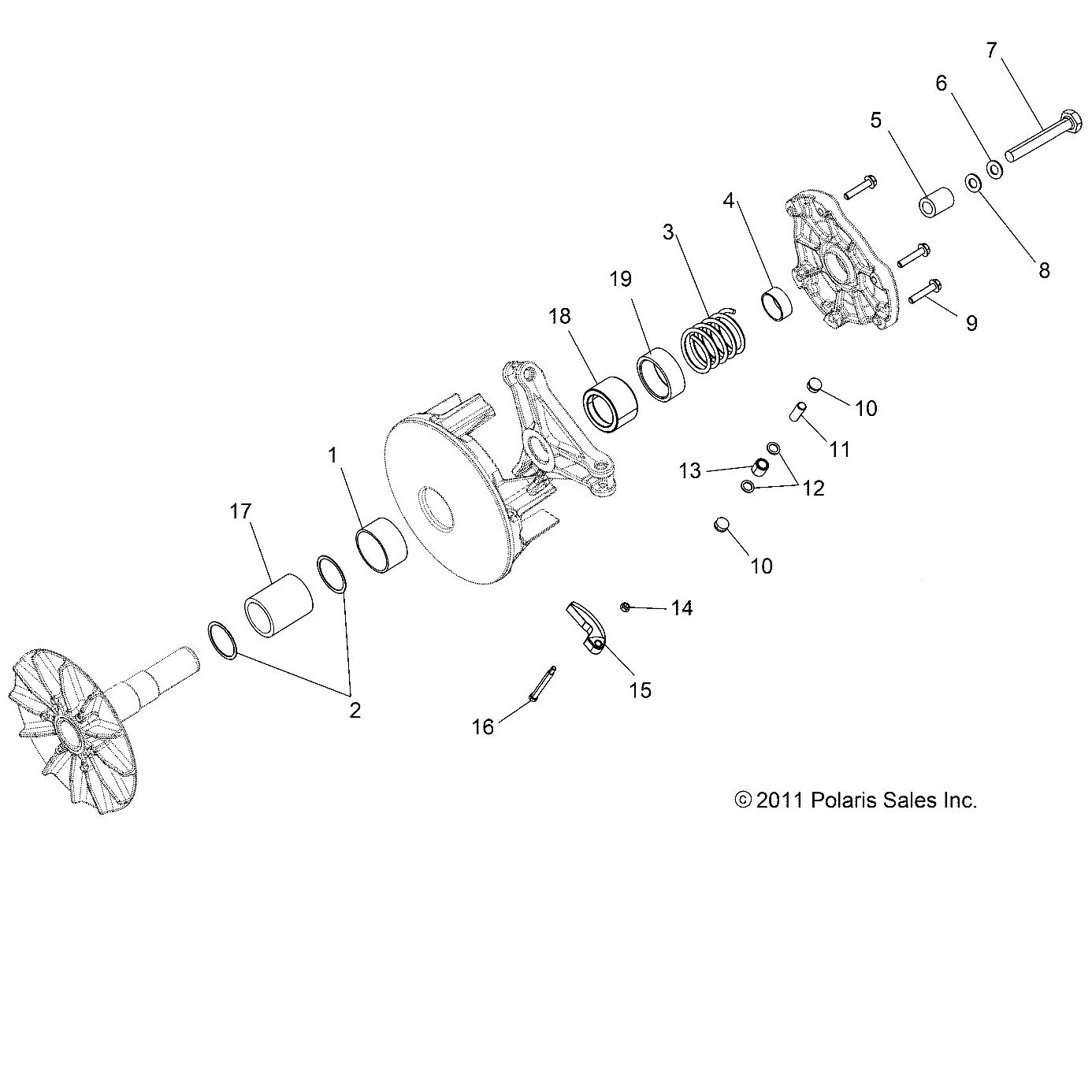 TRANSMISSION EMBRAYAGE PRIMAIRE POUR RANGER 570 EPS HDPE 2017
