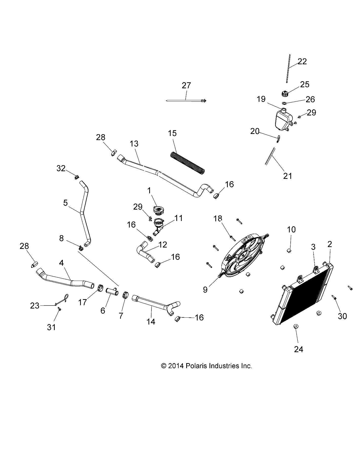 MOTEUR SYSTEME DE REFROIDISSEMENT POUR SPORTSMAN 570 SP MD 2016