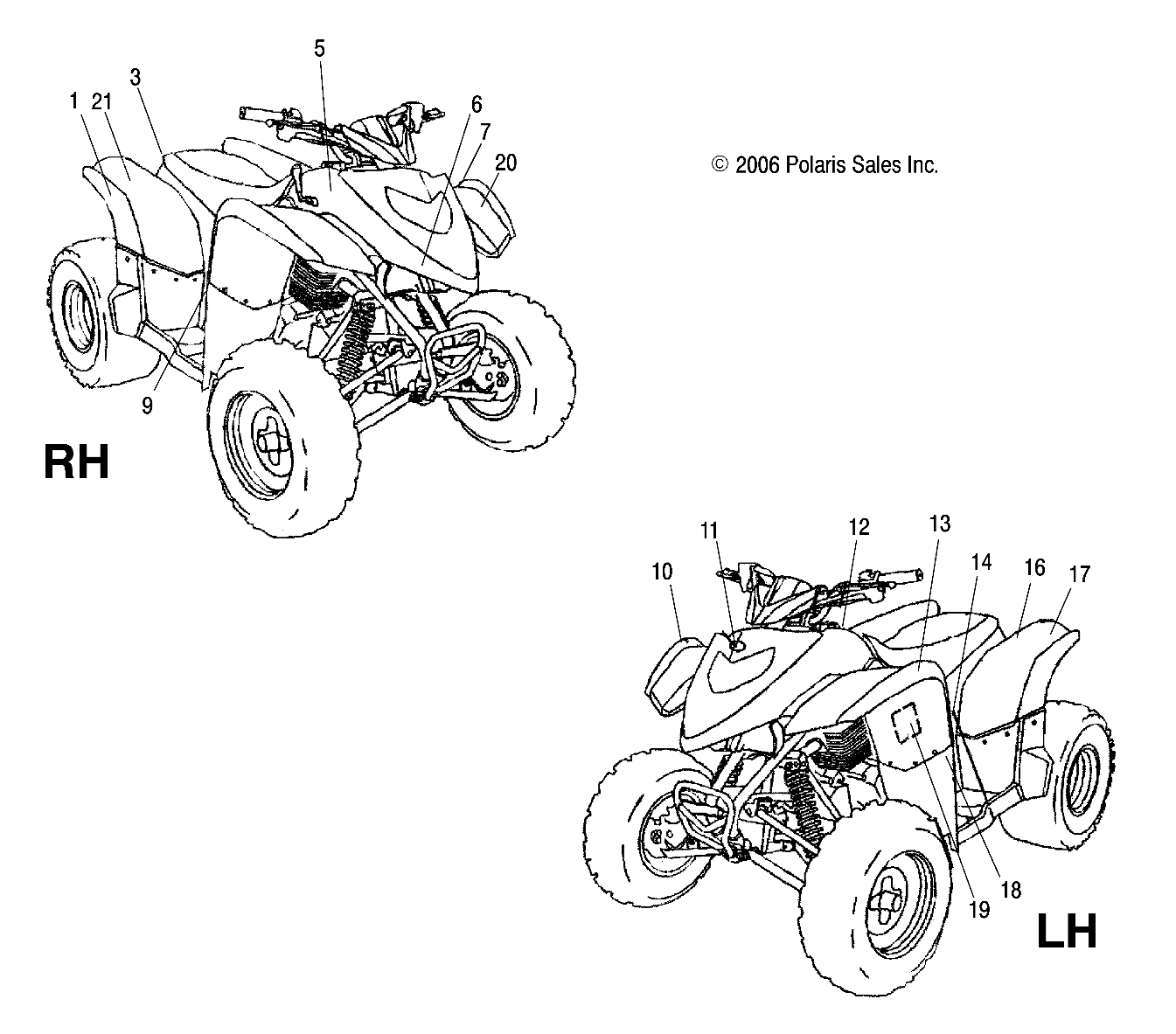 CARROSSERIE AUTOCOLLANTS POUR PHOENIX 200 2009