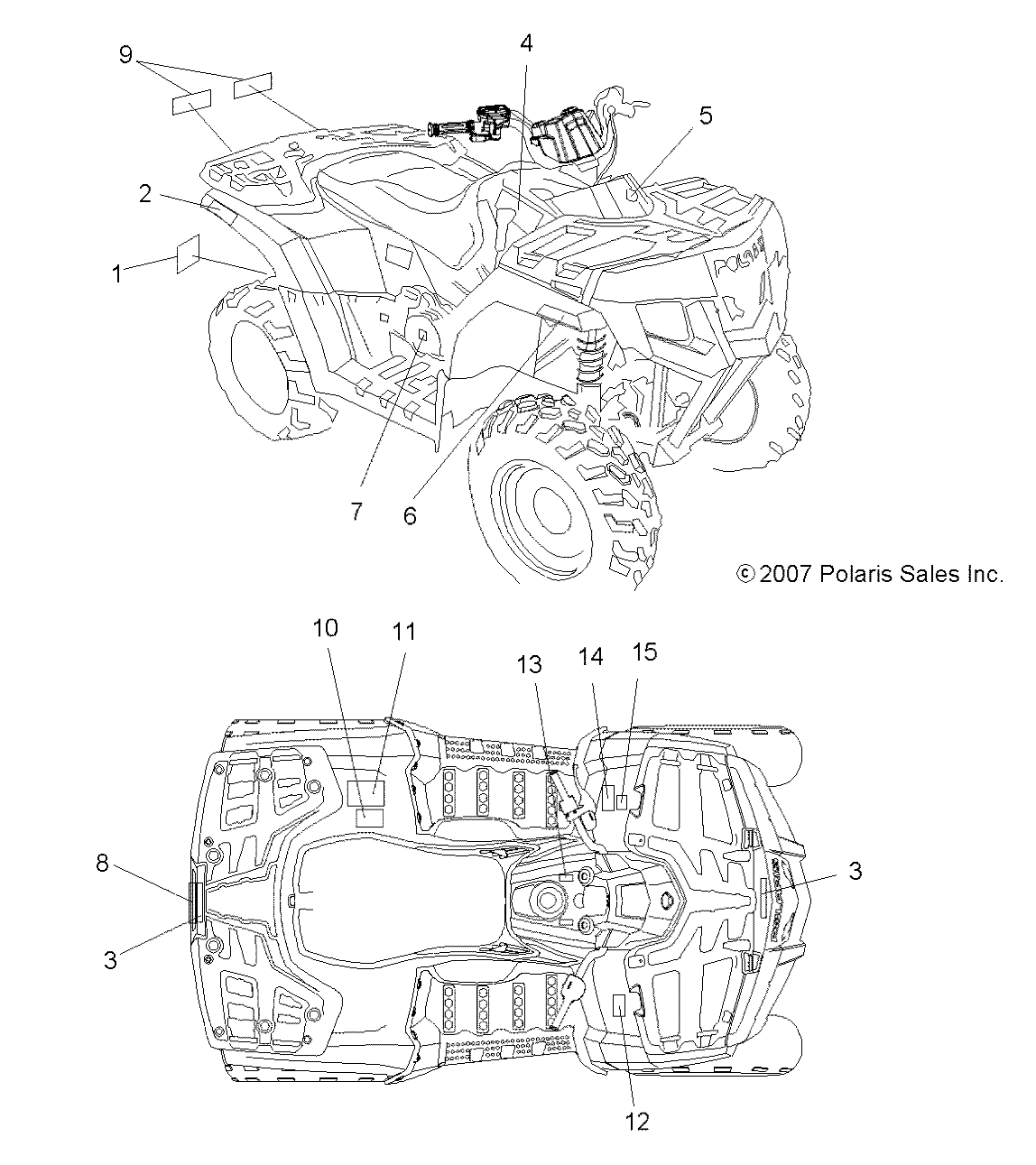 CARROSSERIE AUTOCOLLANTS POUR HAWKEYE 300 2X4 2009