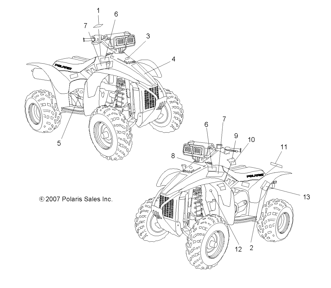 CARROSSERIE AUTOCOLLANTS POUR SCRAMBLER 2X4 INTL 2008
