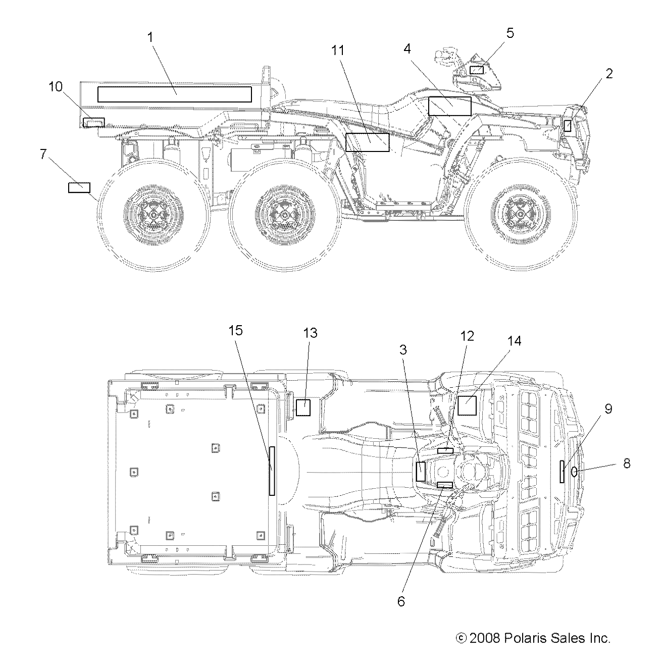 CARROSSERIE AUTOCOLLANTS POUR SPORTSMAN 800 EFI 6X6 2009
