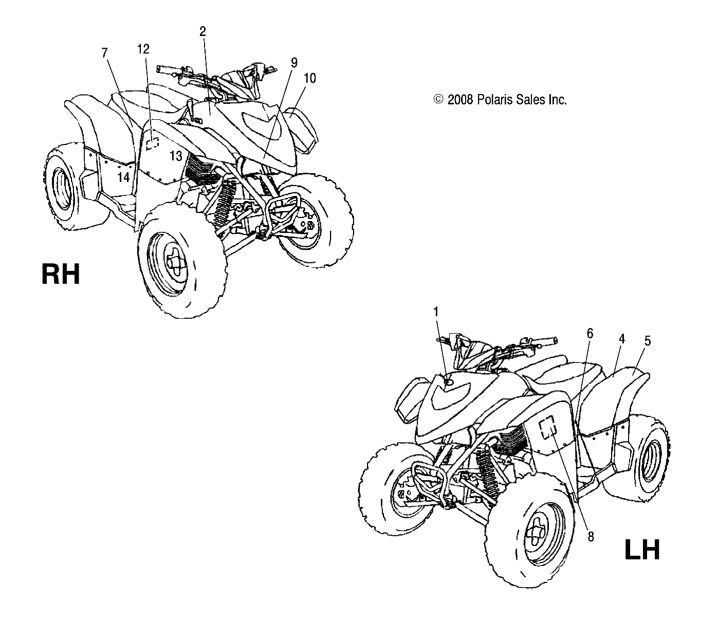 CARROSSERIE AUTOCOLLANTS POUR PHOENIX 200 QUAD 2010