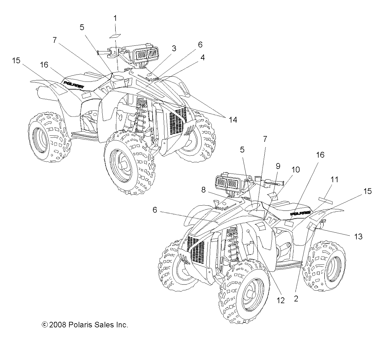 CARROSSERIE AUTOCOLLANTS POUR SCRAMBLER 2X4 INTL 2009