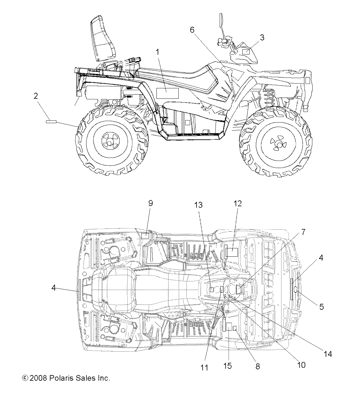 CARROSSERIE AUTOCOLLANTS POUR SPORTSMAN TOURING 500 EFI QUAD 2009