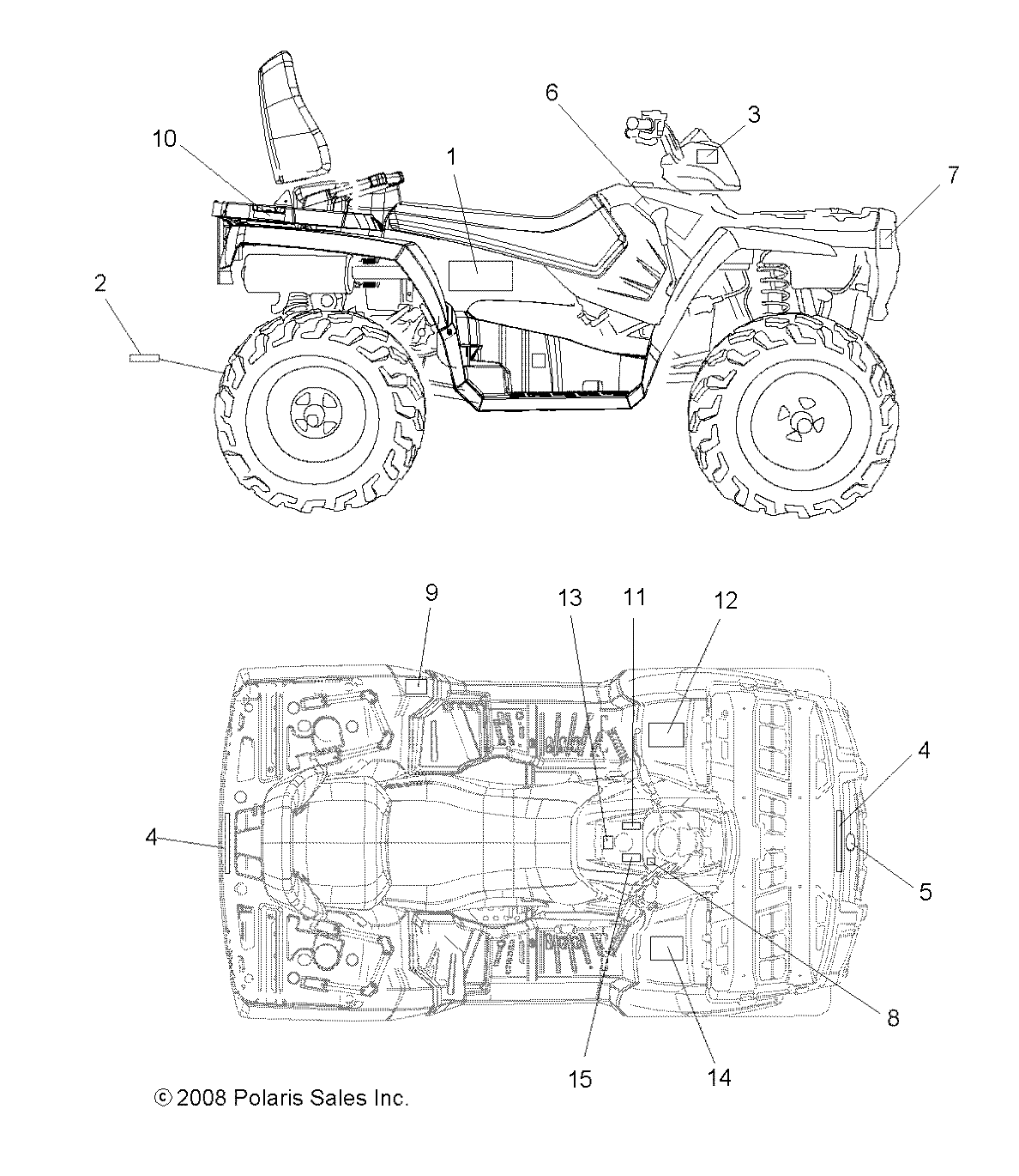 CARROSSERIE AUTOCOLLANTS POUR SPORTSMAN TOURING 500 EFI 2009