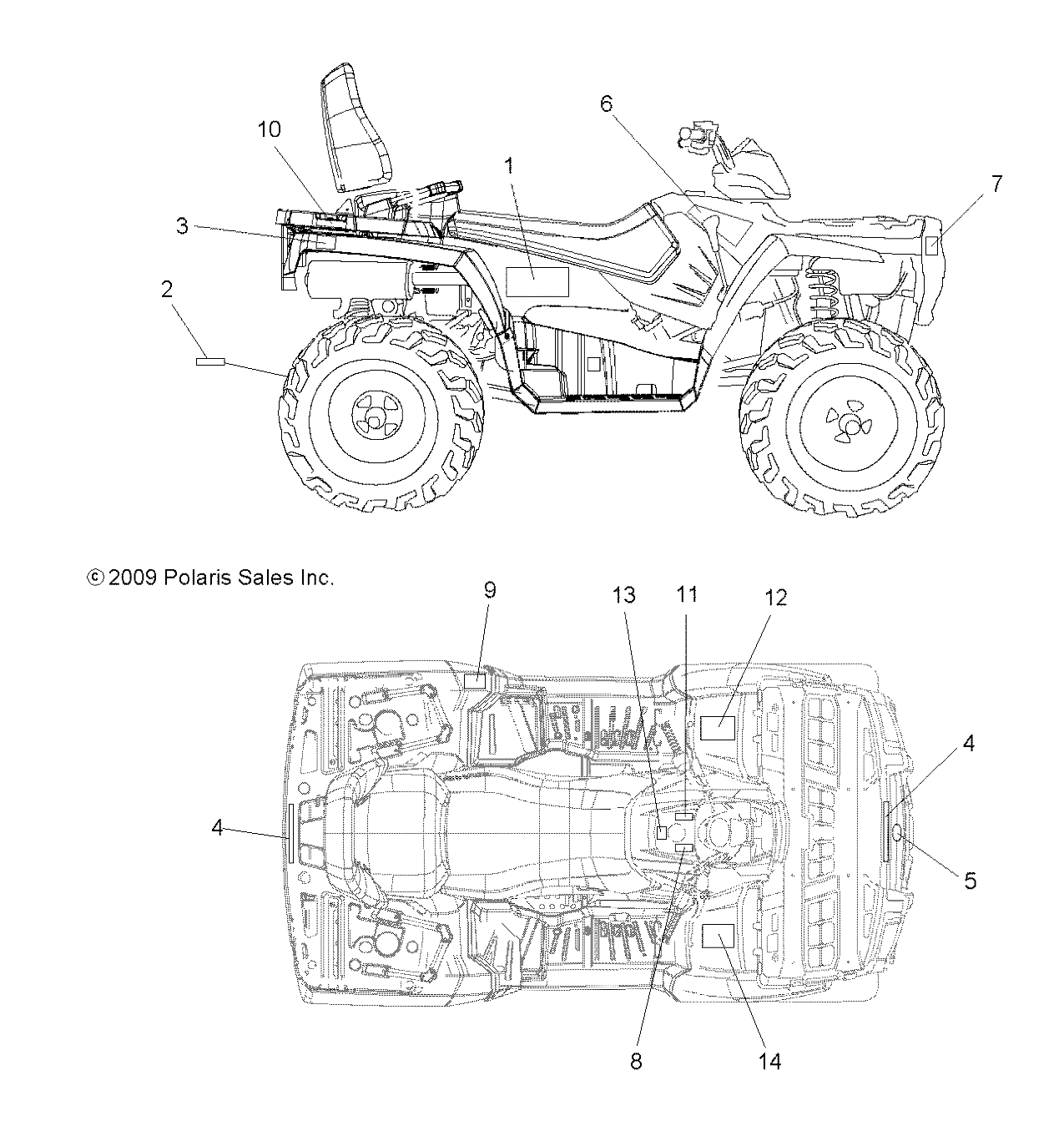 CARROSSERIE AUTOCOLLANTS POUR SPORTSMAN TOURING 500 HO 2010