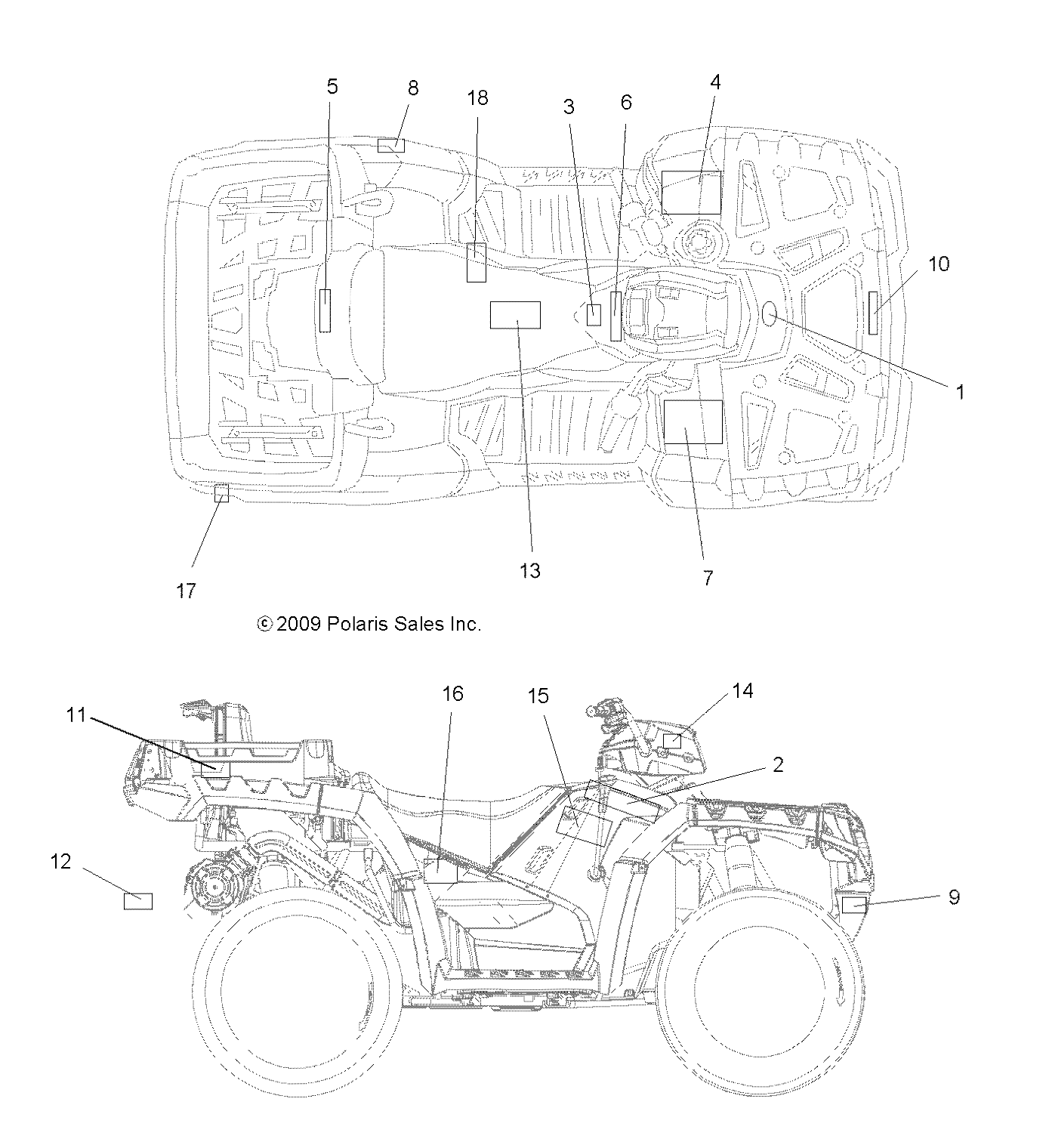CARROSSERIE AUTOCOLLANTS POUR SPORTSMAN X2 550 2010