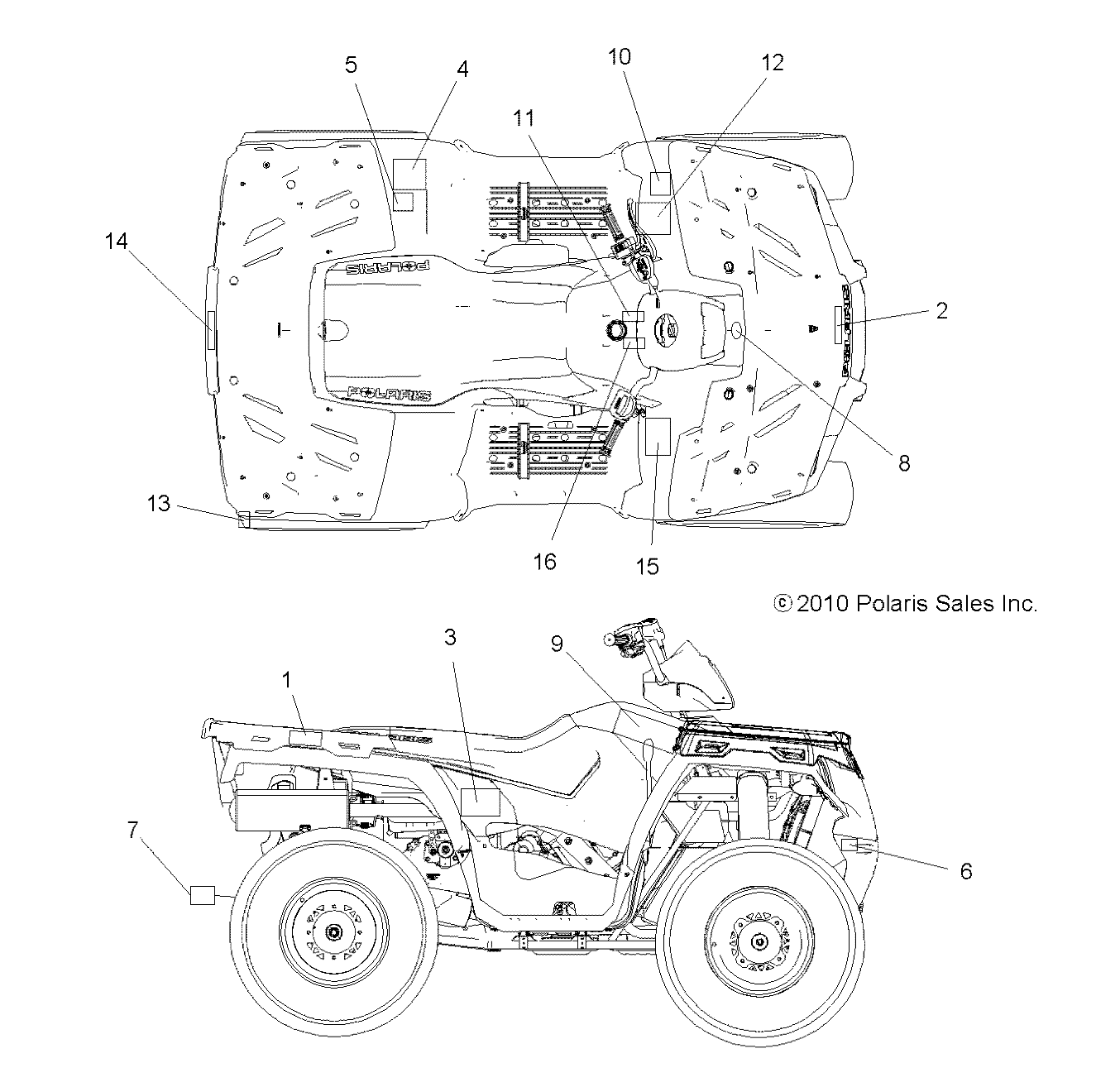 CARROSSERIE AUTOCOLLANTS POUR SPORTSMAN 400 HO 4X4 2011