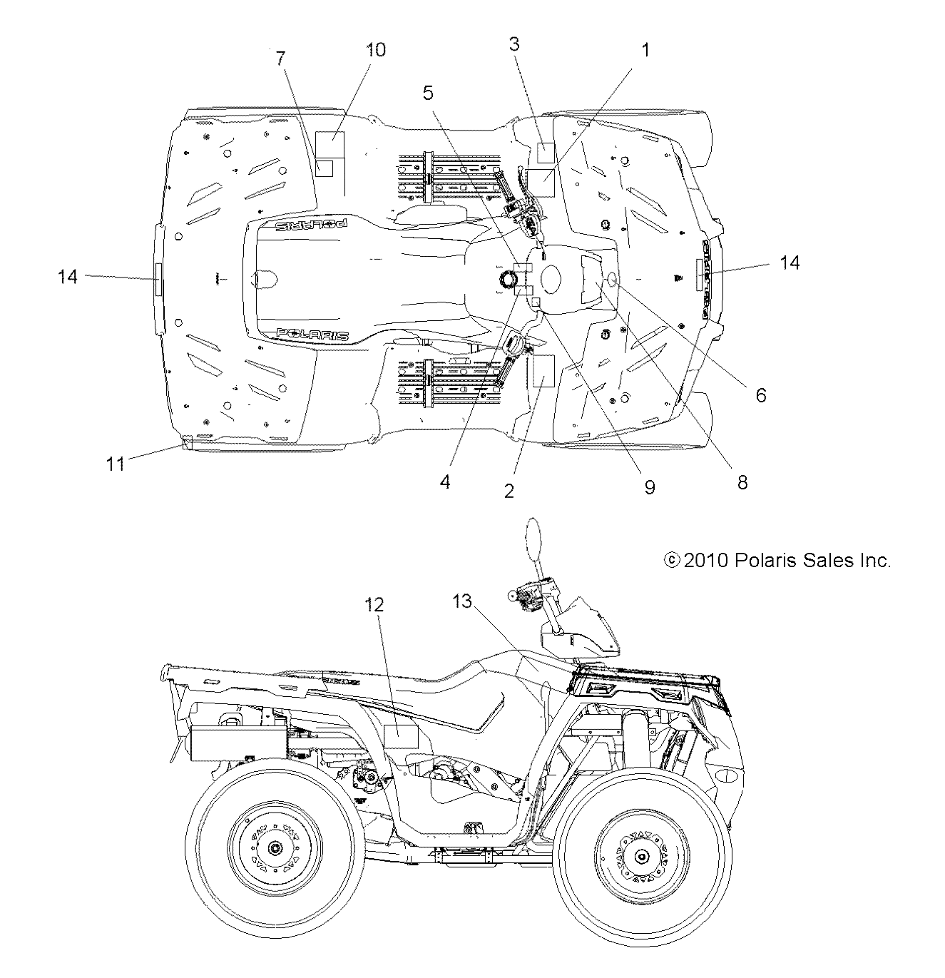 CARROSSERIE AUTOCOLLANTS POUR SPORTSMAN FOREST 500 2011