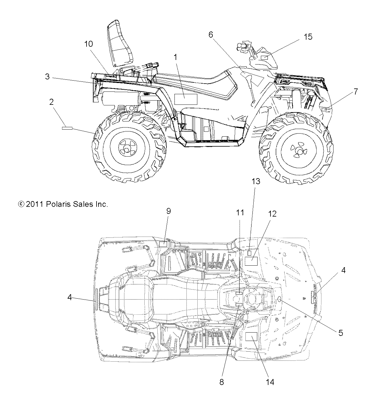 CARROSSERIE AUTOCOLLANTS POUR SPORTSMAN TOURING 500 HO 2011