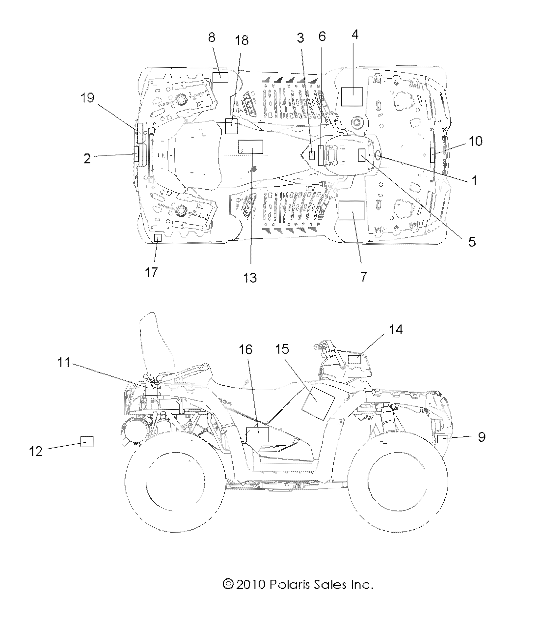 CARROSSERIE AUTOCOLLANTS POUR SPORTSMAN TOURING EPS 550 2011