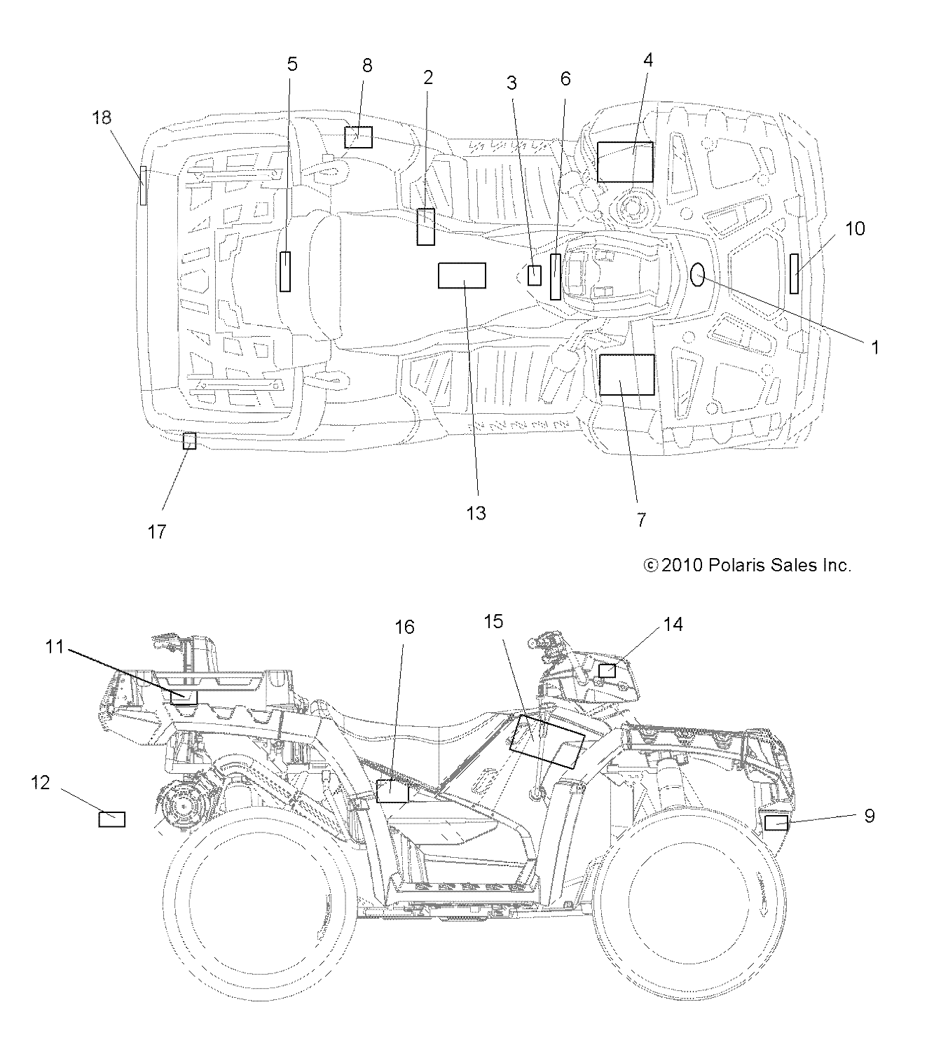 CARROSSERIE AUTOCOLLANTS POUR SPORTSMAN X2 850 2011