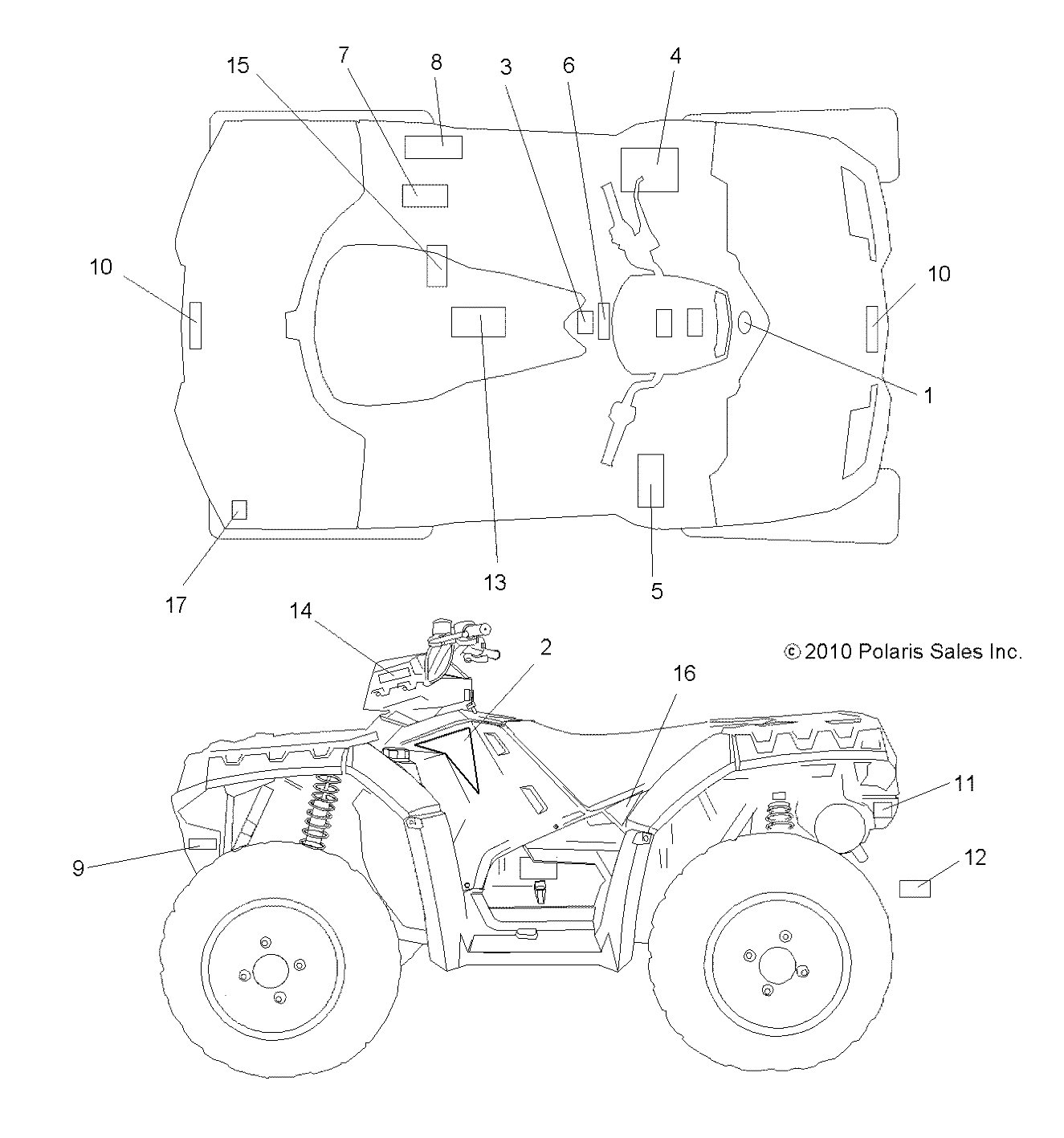 CARROSSERIE AUTOCOLLANTS POUR SPORTSMAN XP 850 2011