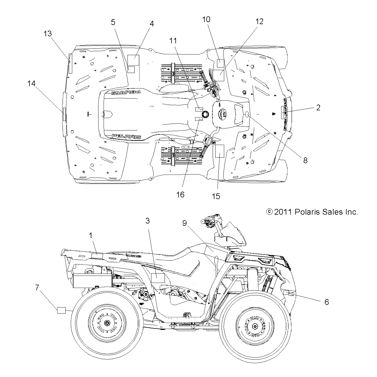 CARROSSERIE AUTOCOLLANTS POUR SPORTSMAN 500 HO 2012