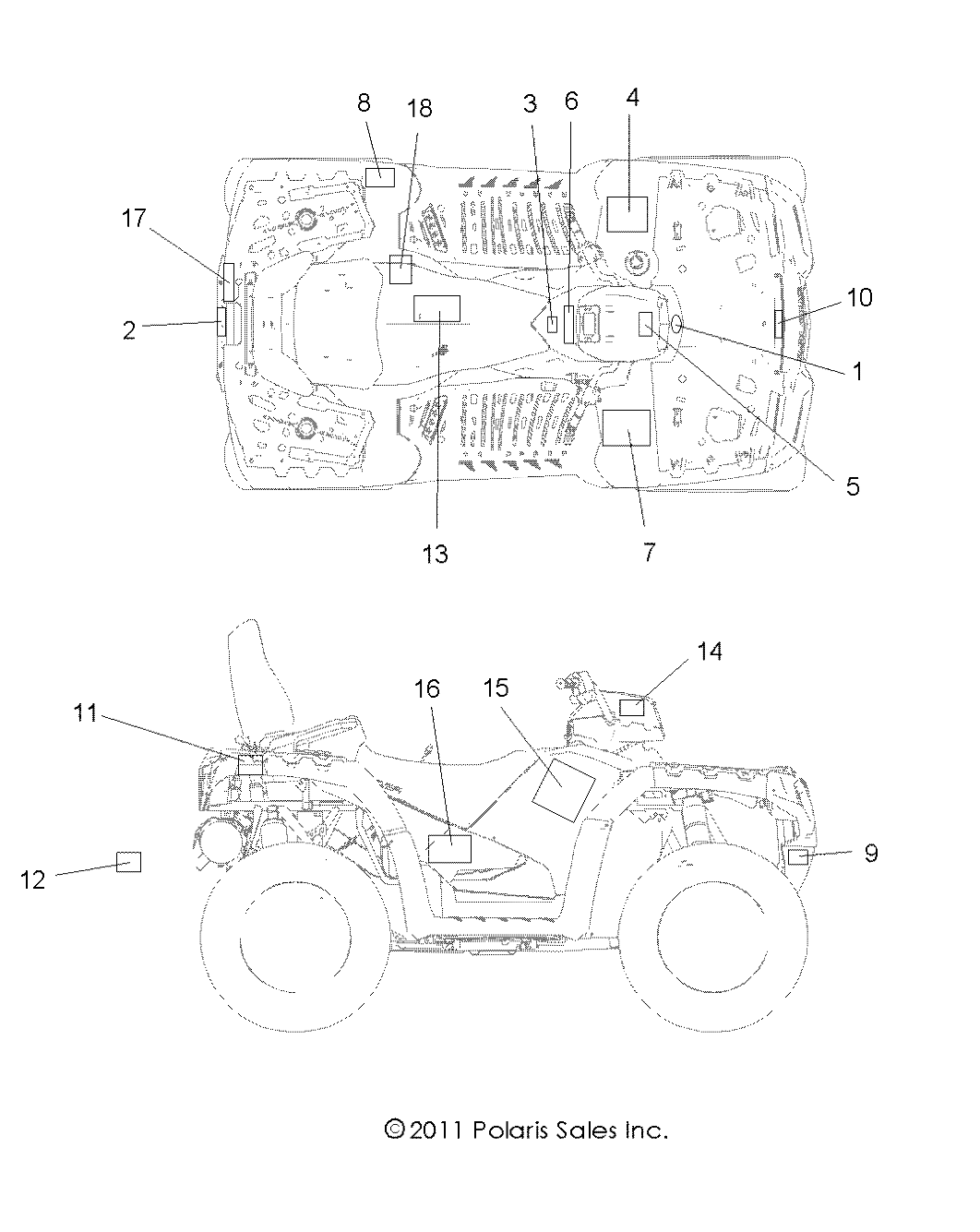 CARROSSERIE AUTOCOLLANTS POUR SPORTSMAN TOURING EPS 550 2012