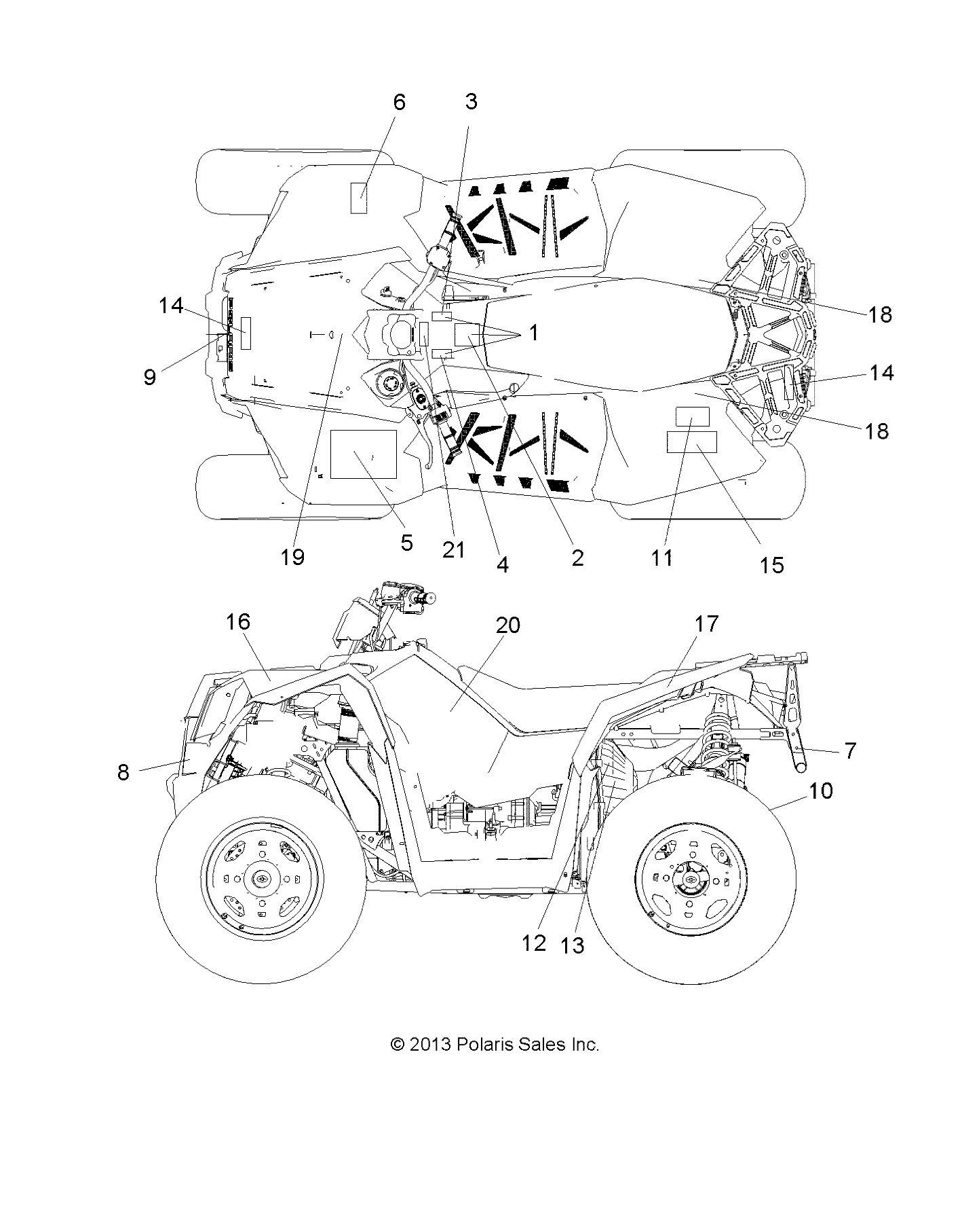 CARROSSERIE AUTOCOLLANTS POUR SCRAMBLER 850 XP HOEPS 2014