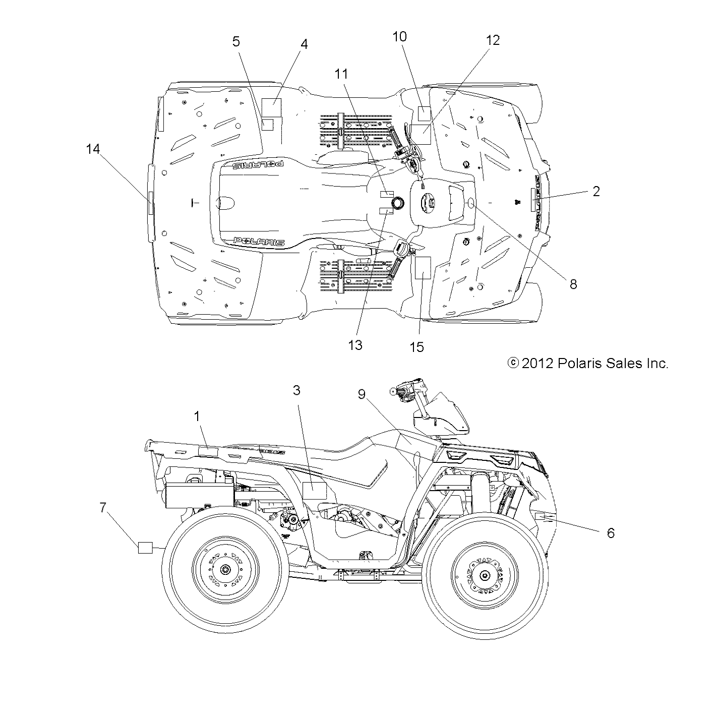 CARROSSERIE AUTOCOLLANTS POUR SPORTSMAN 500 HO 2013