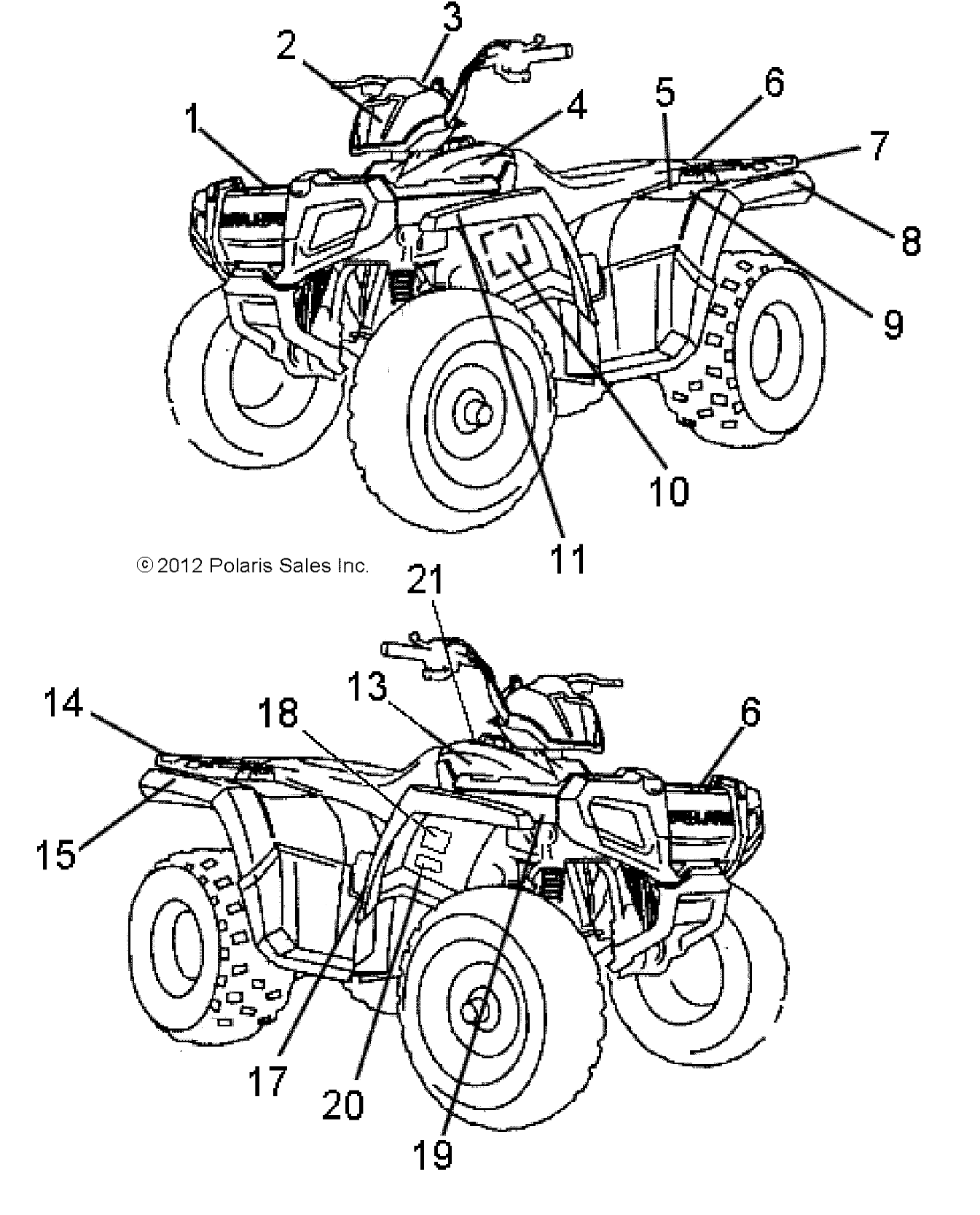 CARROSSERIE AUTOCOLLANTS POUR SPORTSMAN 90 2013
