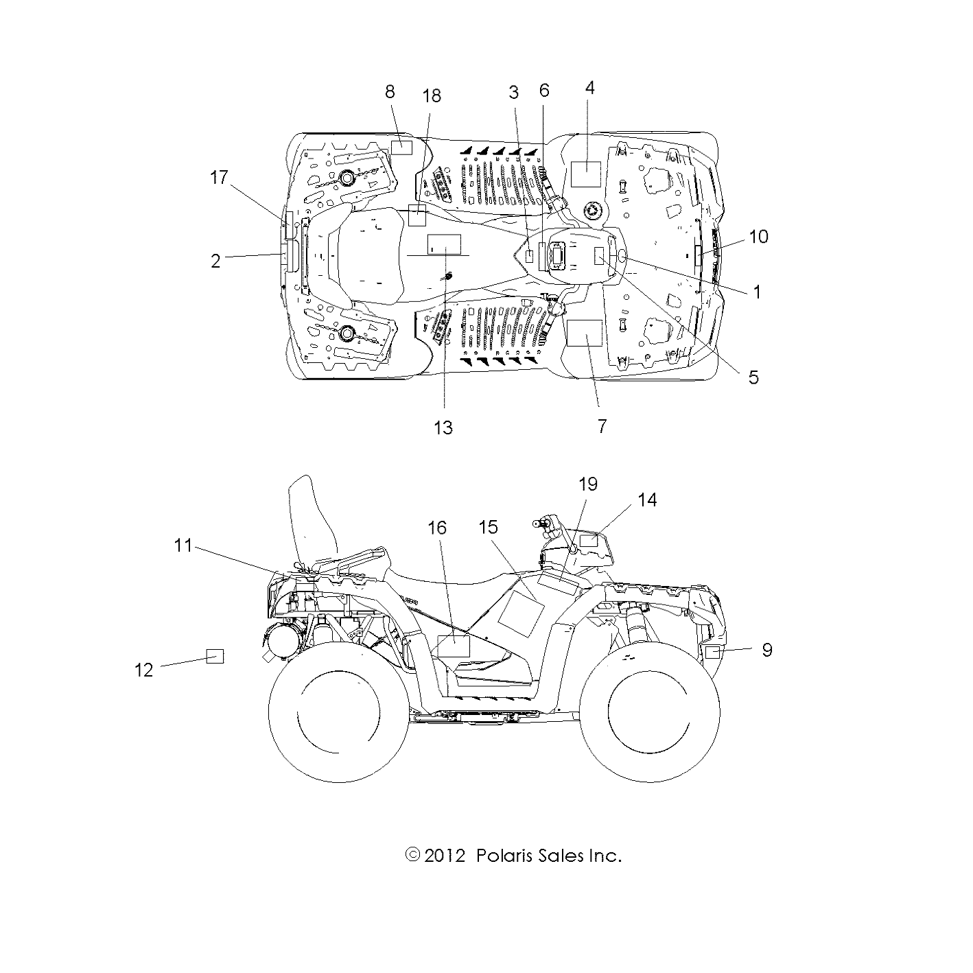 CARROSSERIE AUTOCOLLANTS POUR SPORTSMAN TOURING 550 EPS 2013