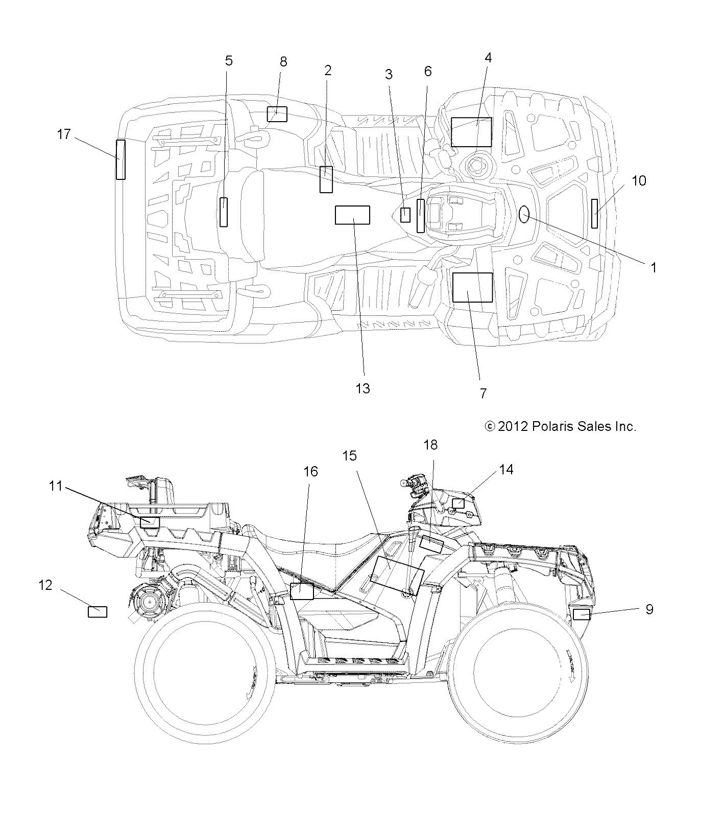 CARROSSERIE AUTOCOLLANTS POUR SPORTSMAN X2 550 2013