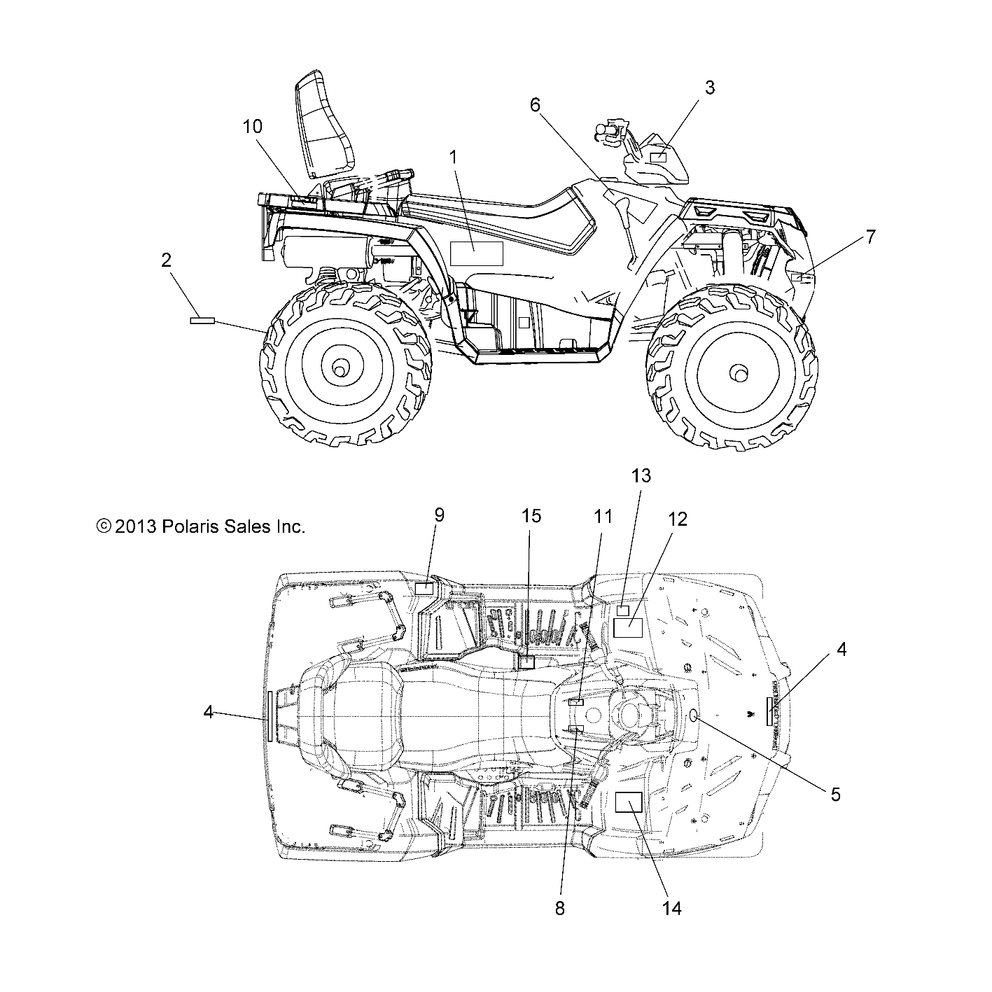 CARROSSERIE AUTOCOLLANTS POUR SPORTSMAN TOURING 570 EFI 2014