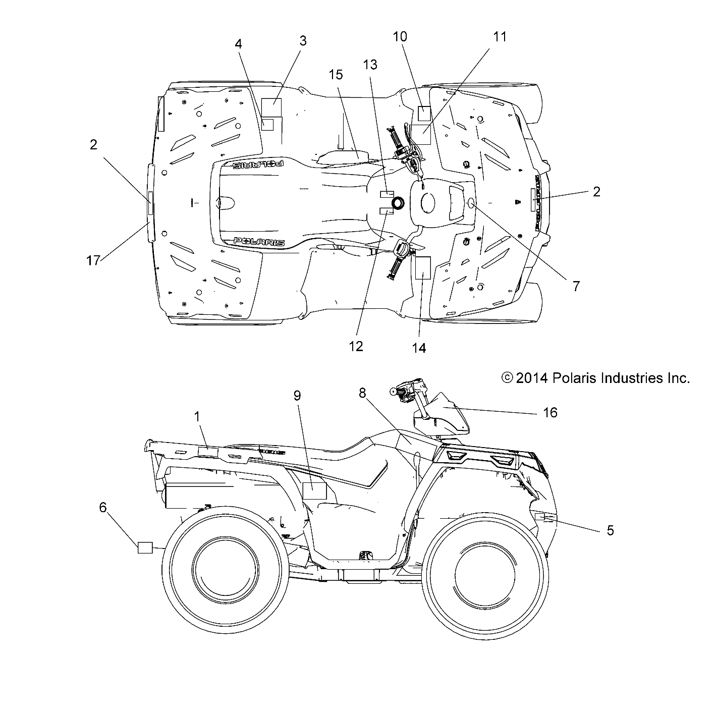 CARROSSERIE AUTOCOLLANTS POUR SPORTSMAN 570 HD 2015