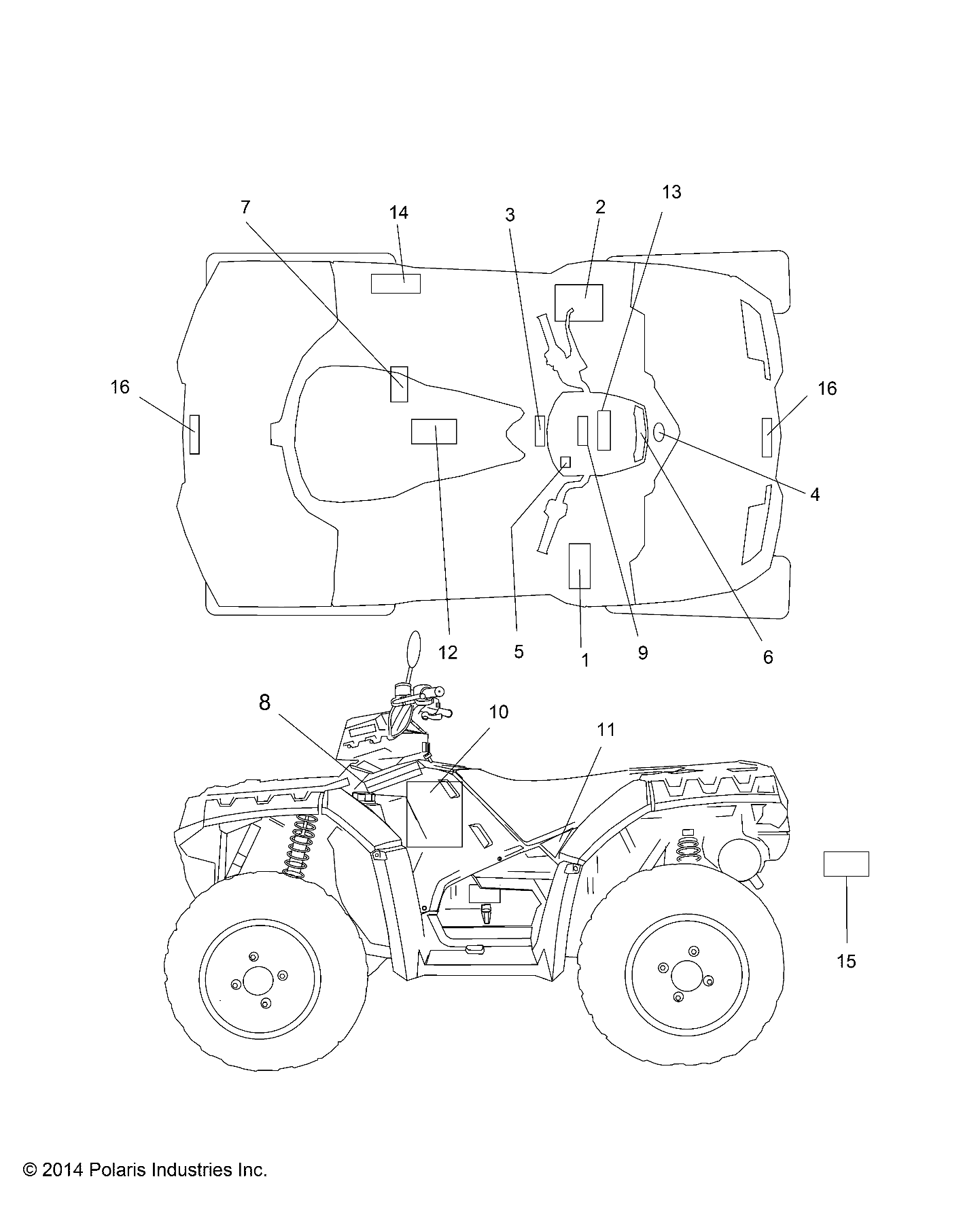 CARROSSERIE AUTOCOLLANTS POUR 850 FOREST EU 2015