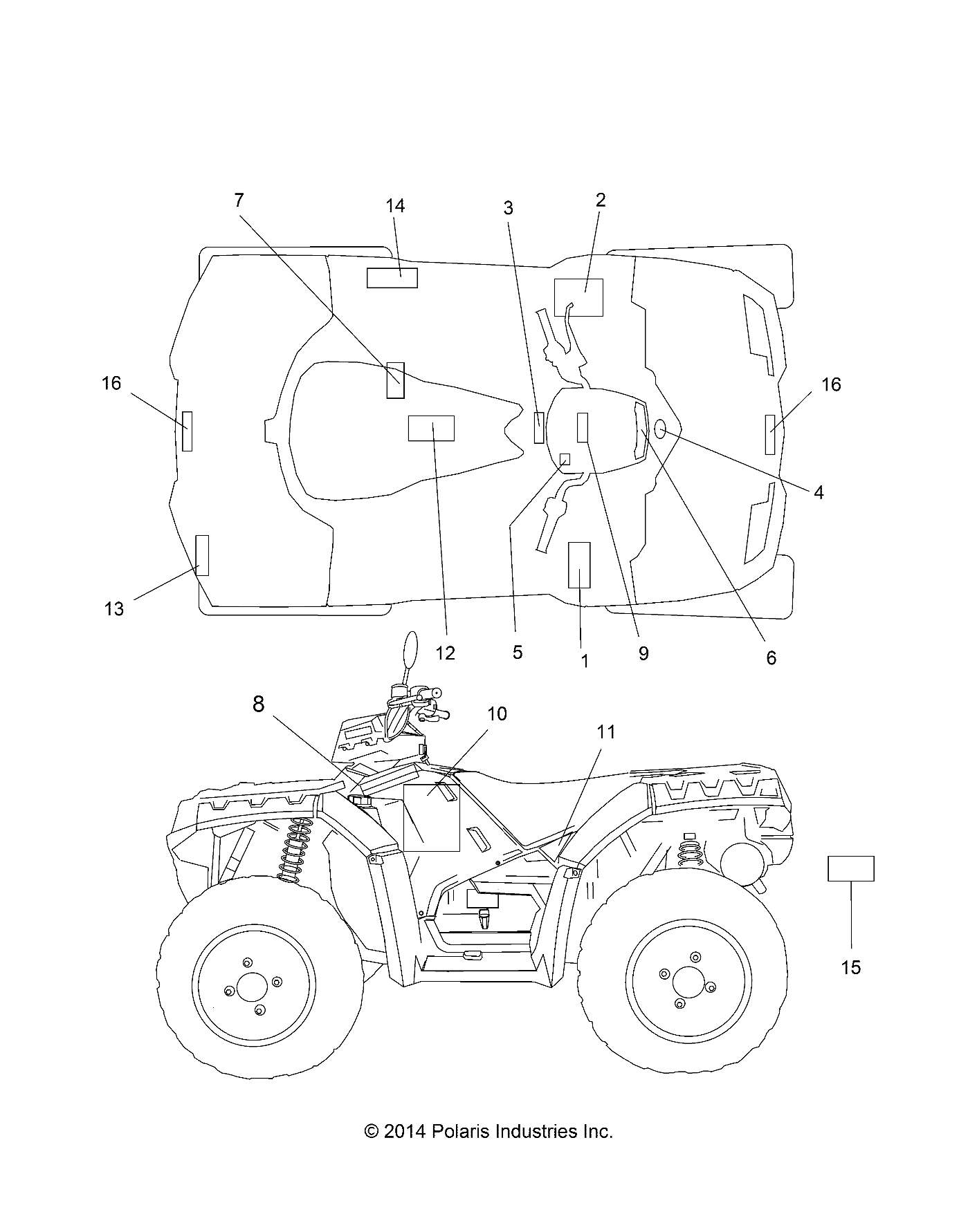 CARROSSERIE AUTOCOLLANTS POUR FOREST 1000 EU 2015