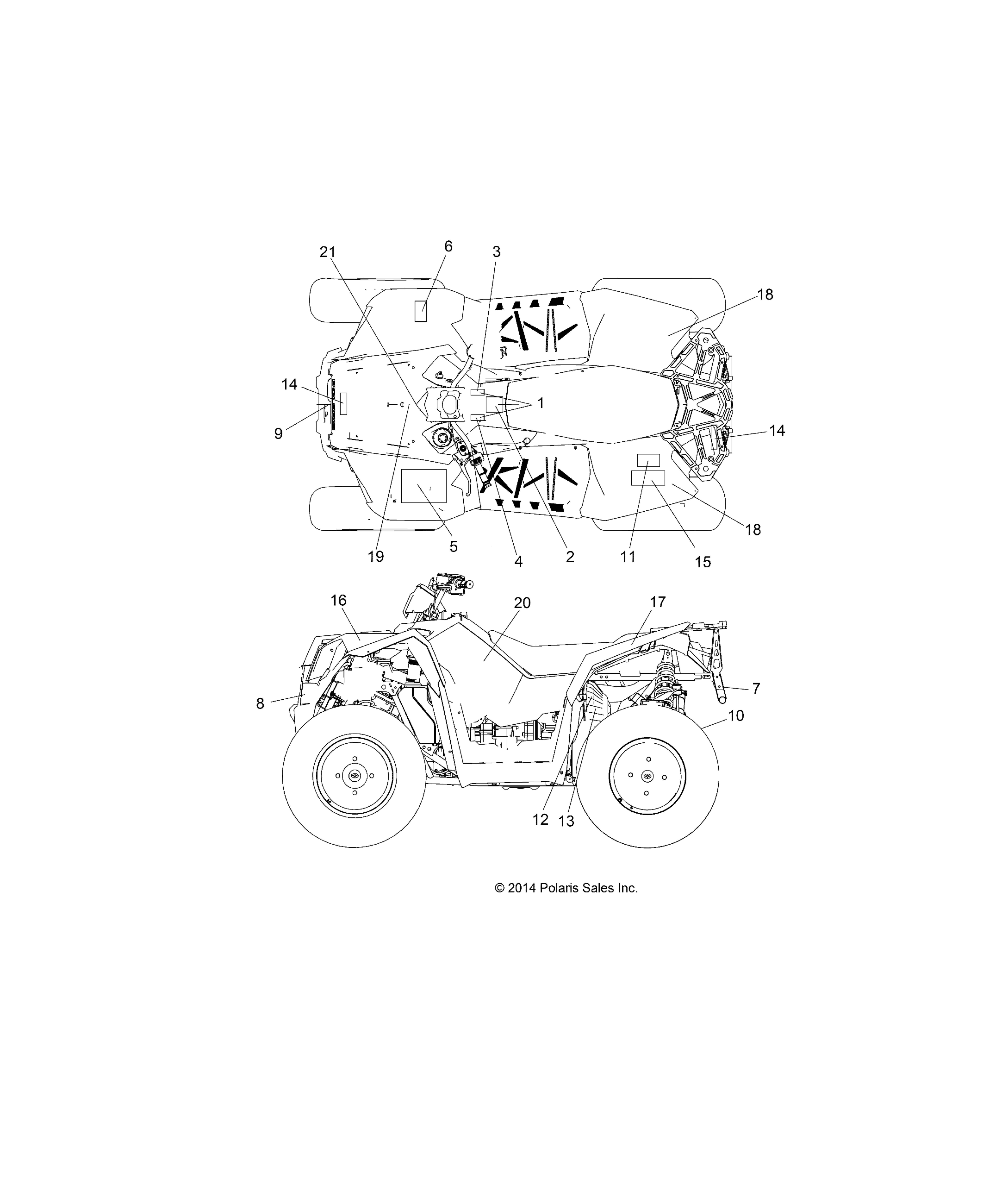 CARROSSERIE AUTOCOLLANTS POUR SCRAMBLER 850 2015