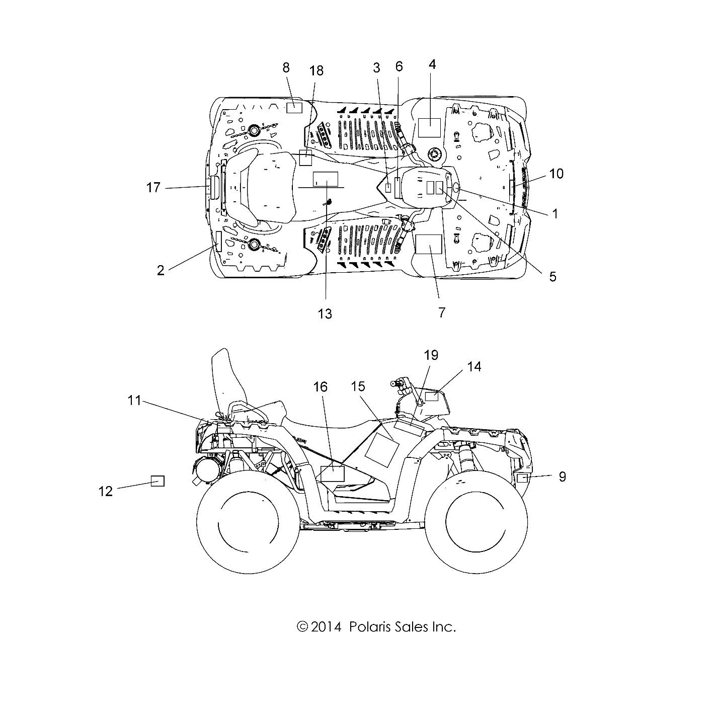 CARROSSERIE AUTOCOLLANTS POUR SPORTSMAN TOURING 1000 2015