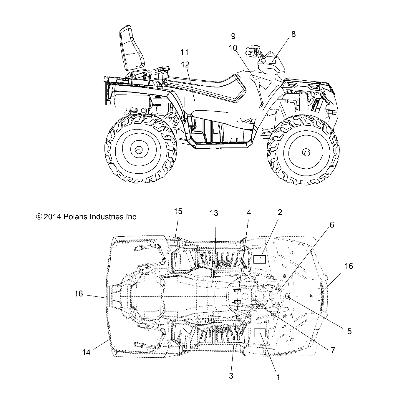 CARROSSERIE AUTOCOLLANTS POUR SPORTSMAN 570 EFI TOURING EU 2015