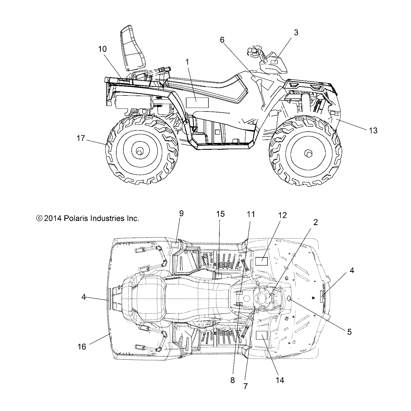 CARROSSERIE AUTOCOLLANTS POUR SPORTSMAN TOURING 570 EFI MD 2015