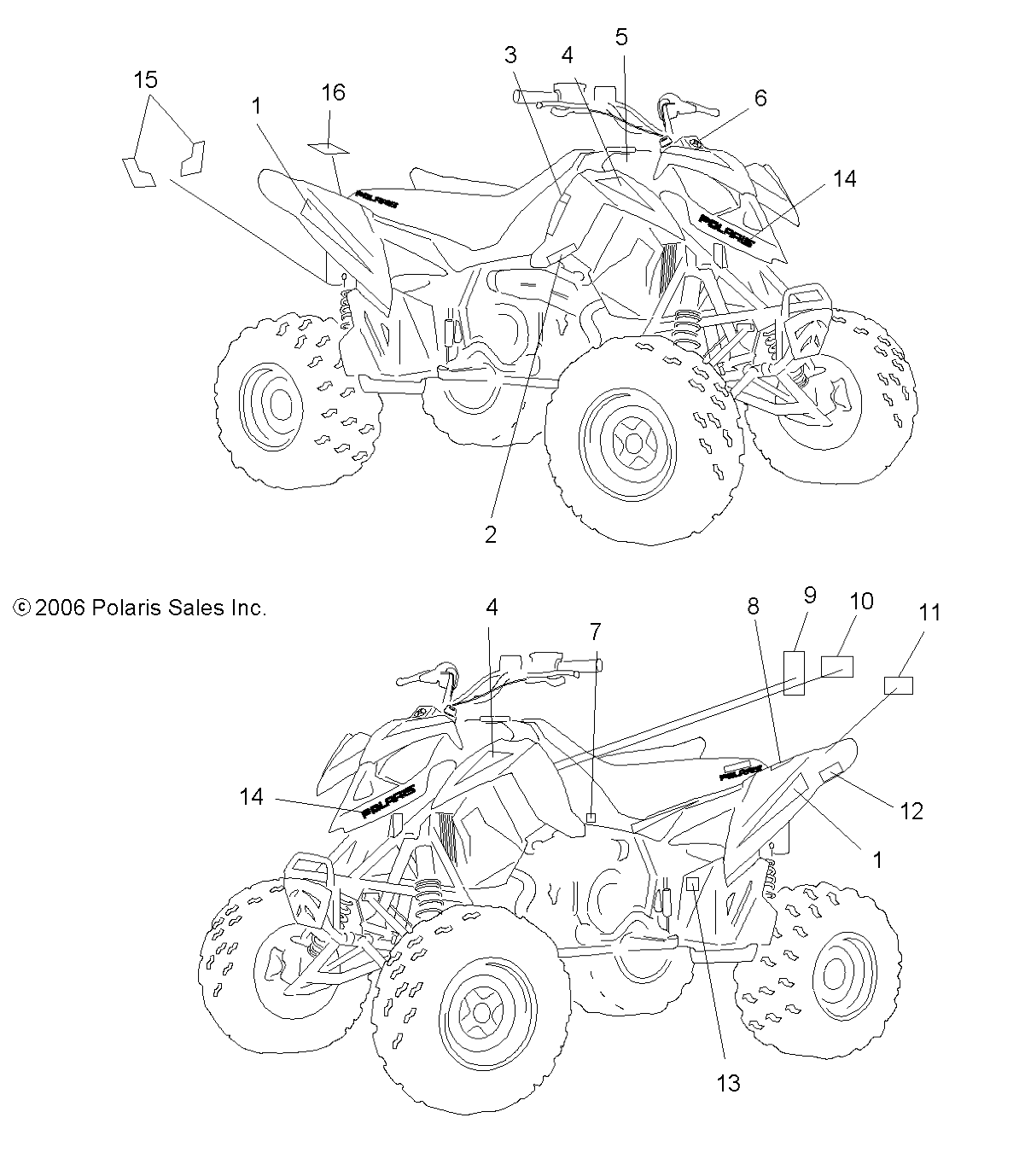 CARROSSERIE AUTOCOLLANTS POUR OUTLAW 500 2007