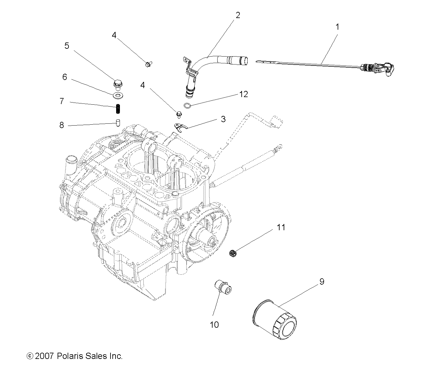 MOTEUR JAUGE ET FILTRE A HUILE POUR SPORTSMAN 800 EFI 2013