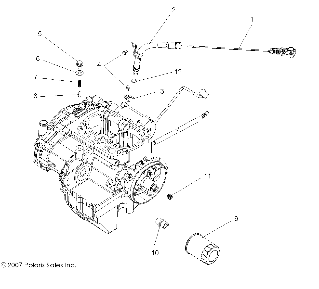 MOTEUR JAUGE ET FILTRE A HUILE POUR RZR S 800 2014