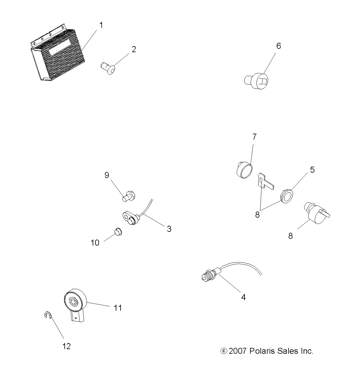 ELECTRIQUE INTERRUPTEURS CAPTEURS ET ECM POUR SPORTSMAN 500 HO 2008