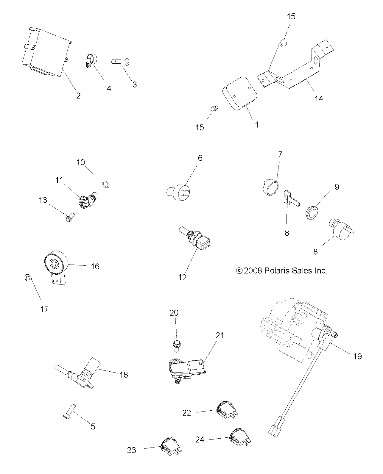 ELECTRIQUE INTERRUPTEURS ET CAPTEURS ET ECM POUR SPORTSMAN X2 800 EFI 2009