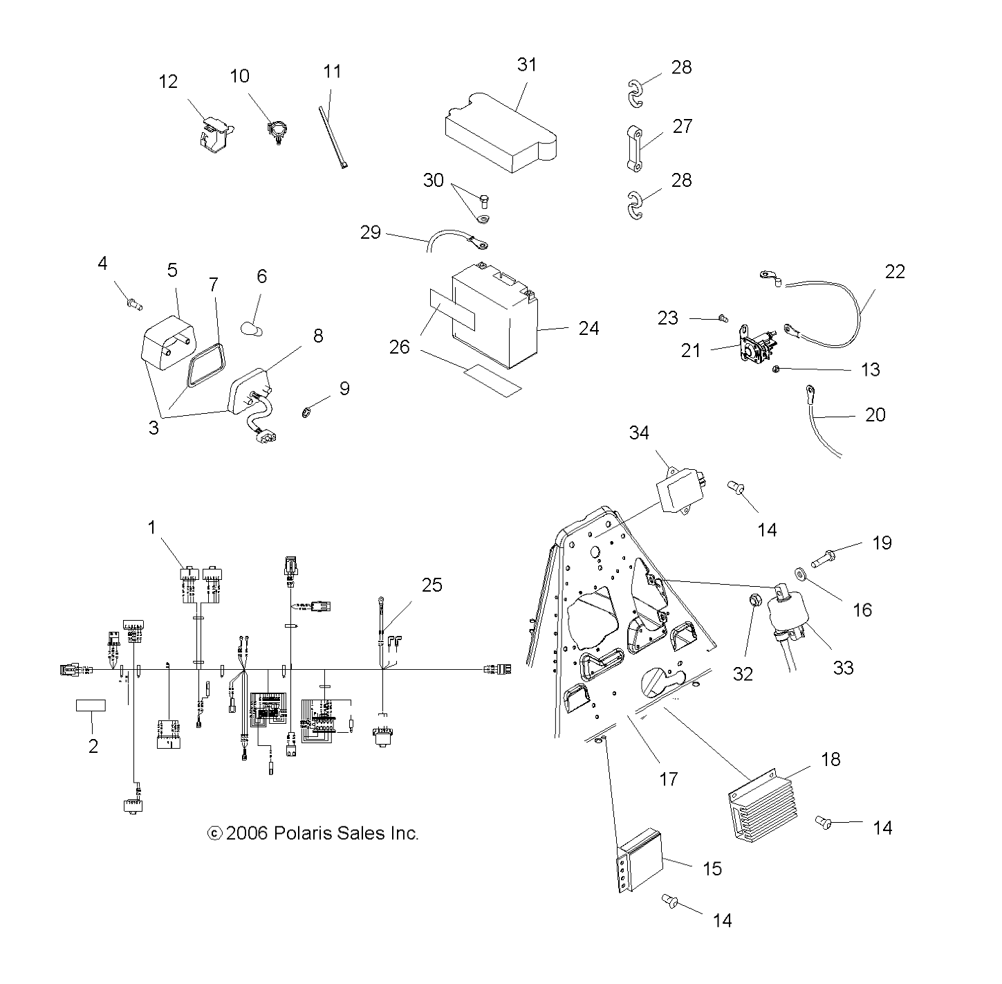 ELECTRIQUE FEUX ARRIERE POUR TRAIL BOSS 330 2007