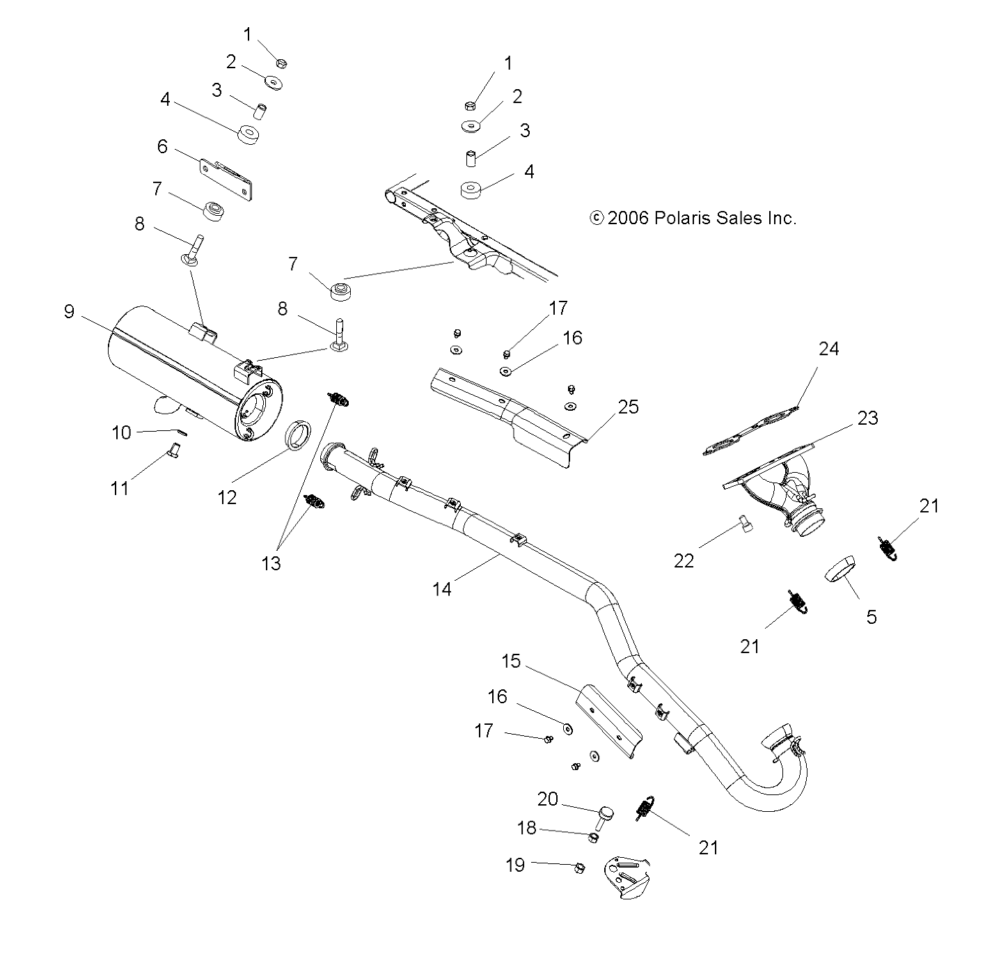 MOTEUR SYSTEME DECHAPPEMENT POUR SPORTSMAN 700 EFI 2007