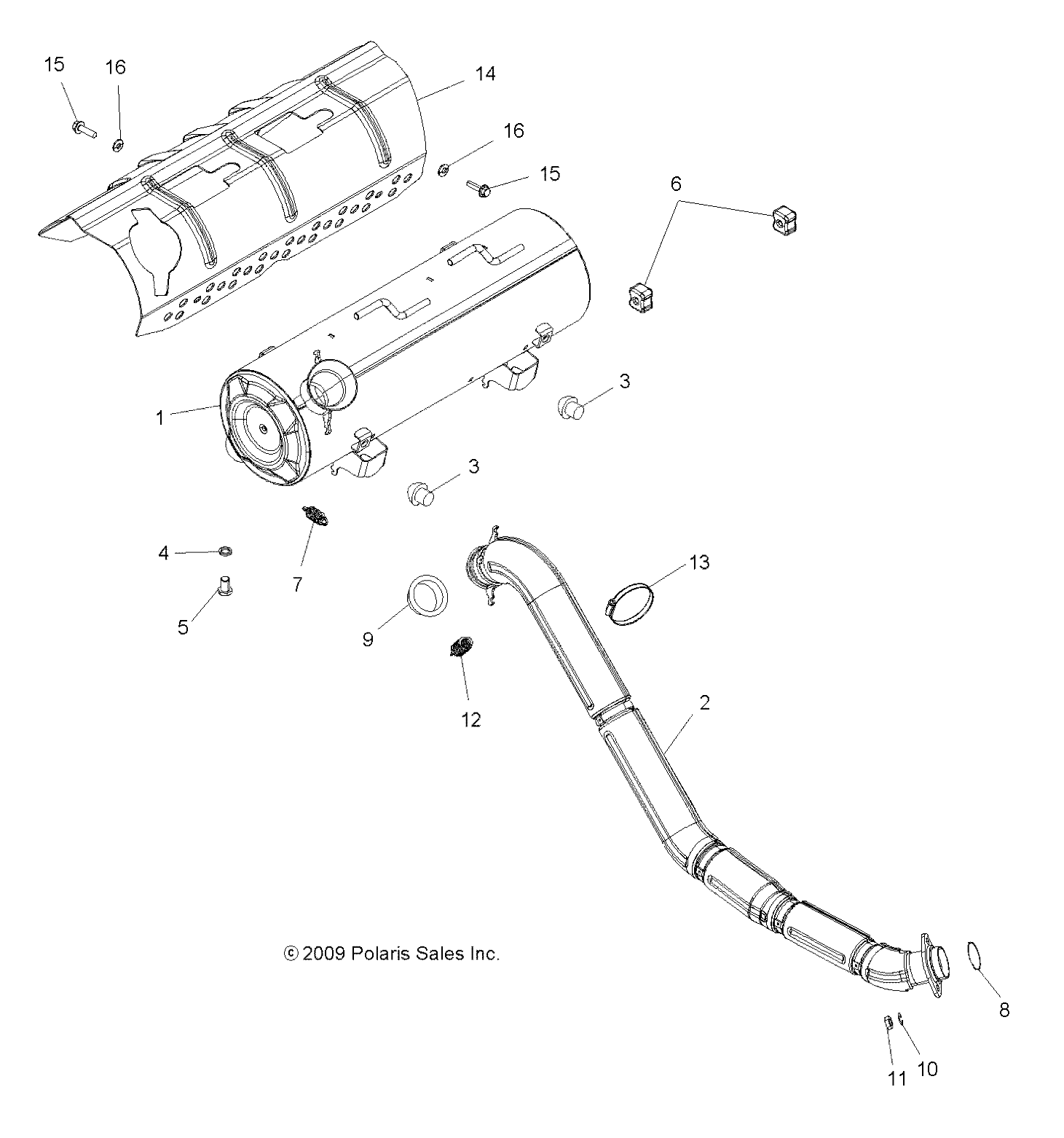 MOTEUR ECHAPPEMENT POUR SPORTSMAN TOURING EPS 550 2010