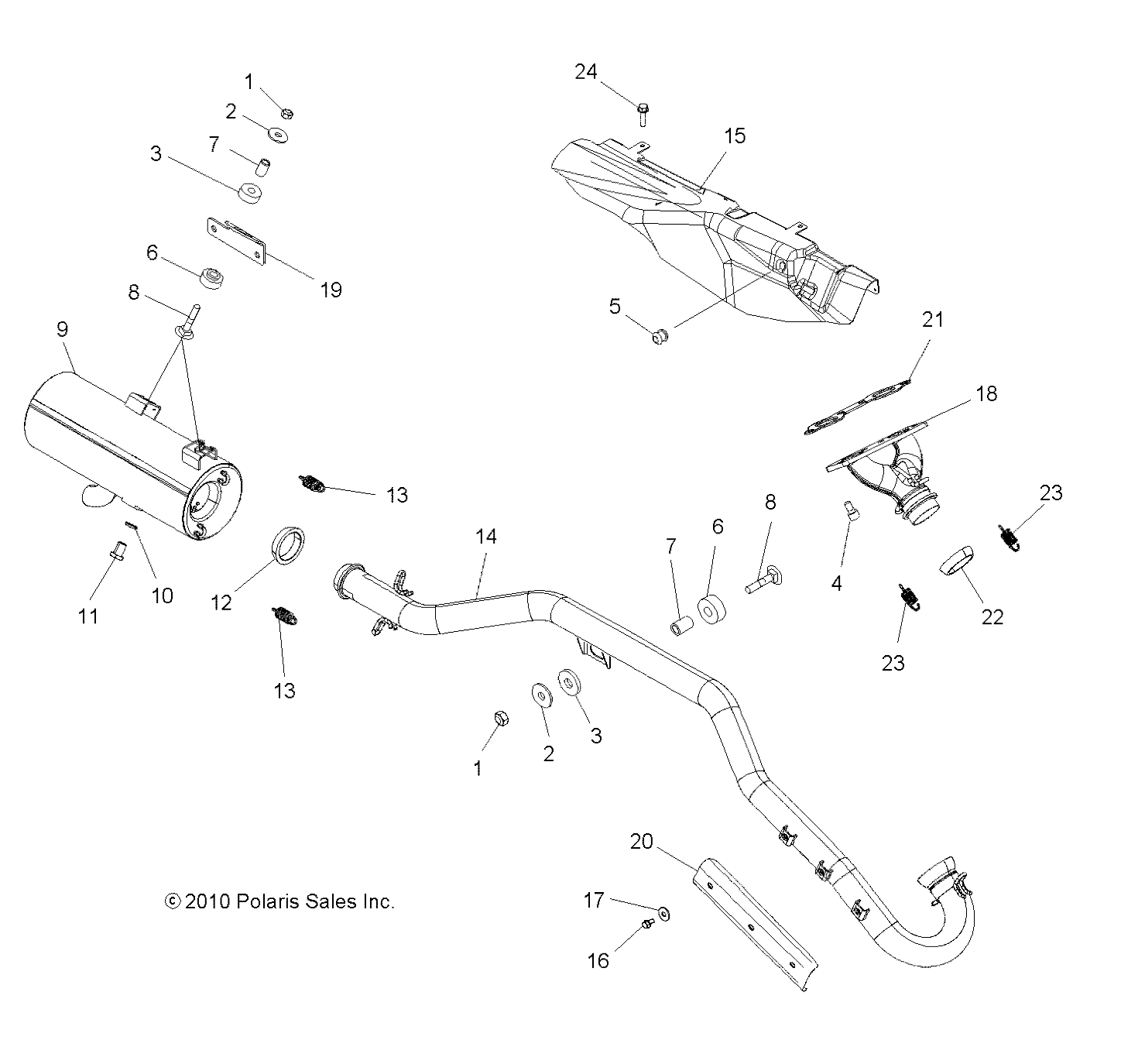 MOTEUR ECHAPPEMENT POUR SPORTSMAN 800 EFI 2011