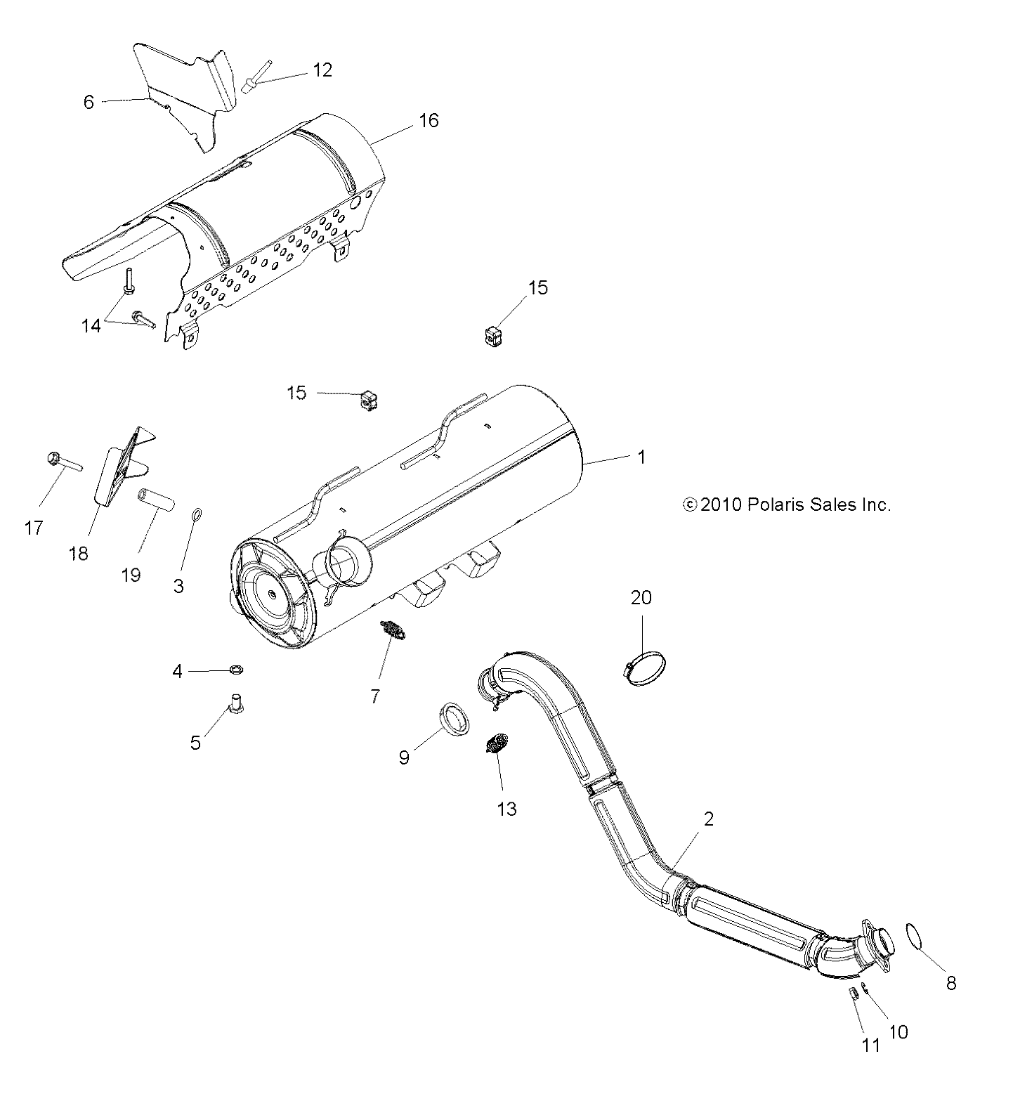 MOTEUR ECHAPPEMENT POUR SPORTSMAN 550 EPS 2013