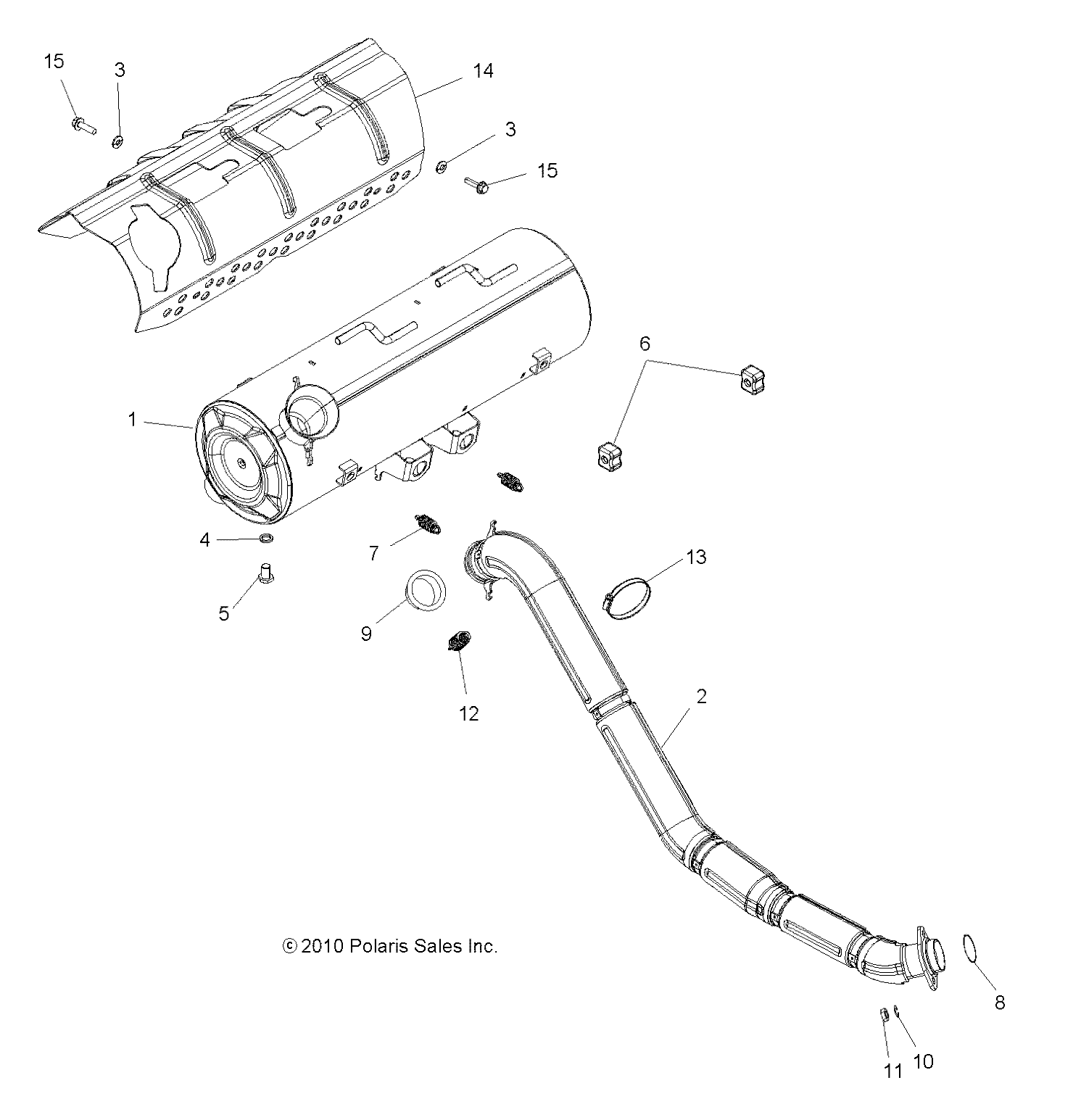 MOTEUR ECHAPPEMENT POUR SPORTSMAN TOURING 550 EPS 2013