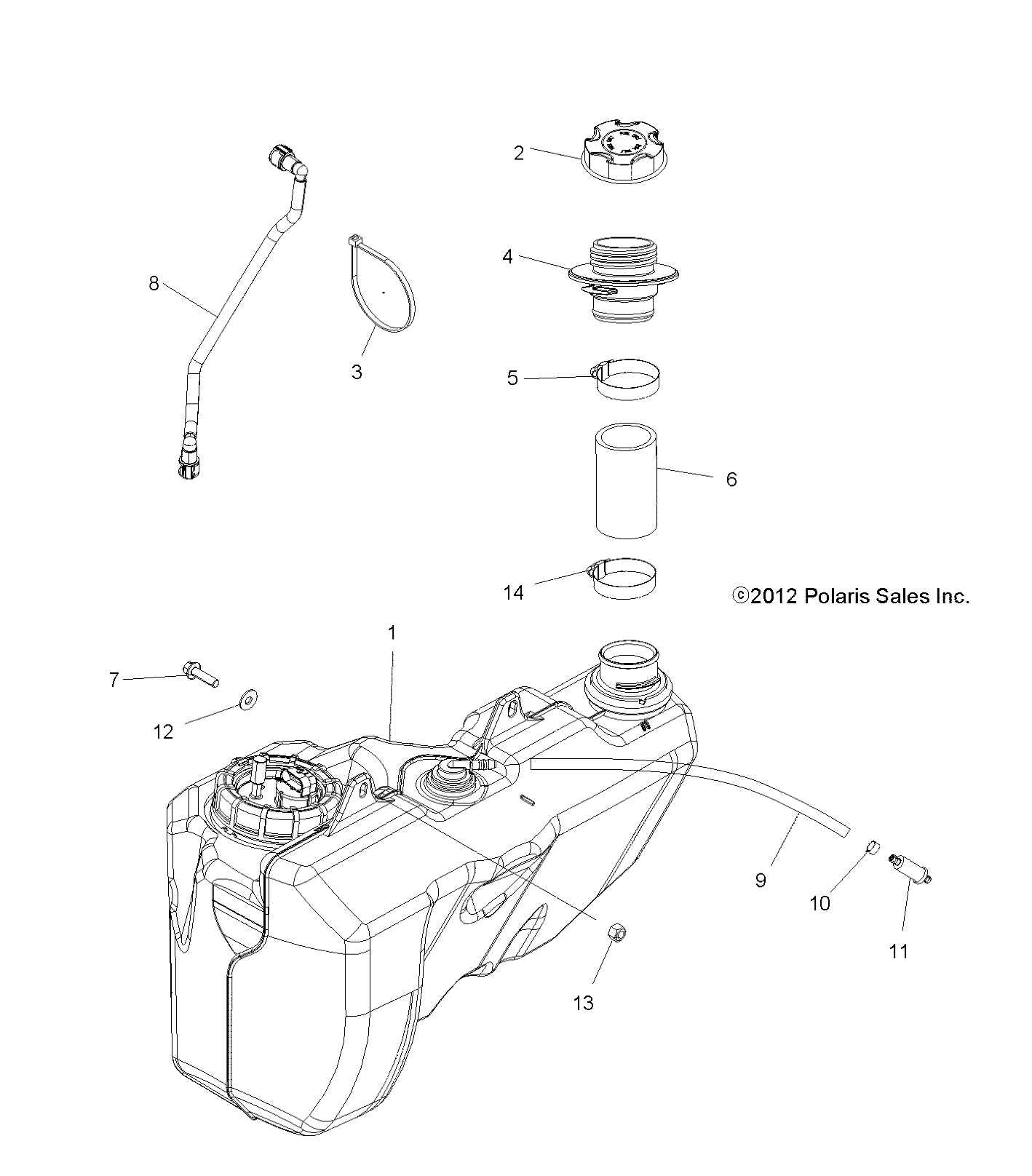 CARROSSERIE RESERVOIR DE CARBURANT POUR 850 SCRAMBLER HO EPS 2013